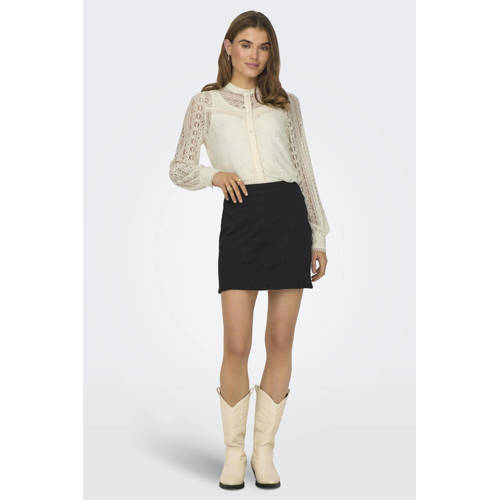 ONLY blouse ONLREBA met all over print en kant wit afbeelding