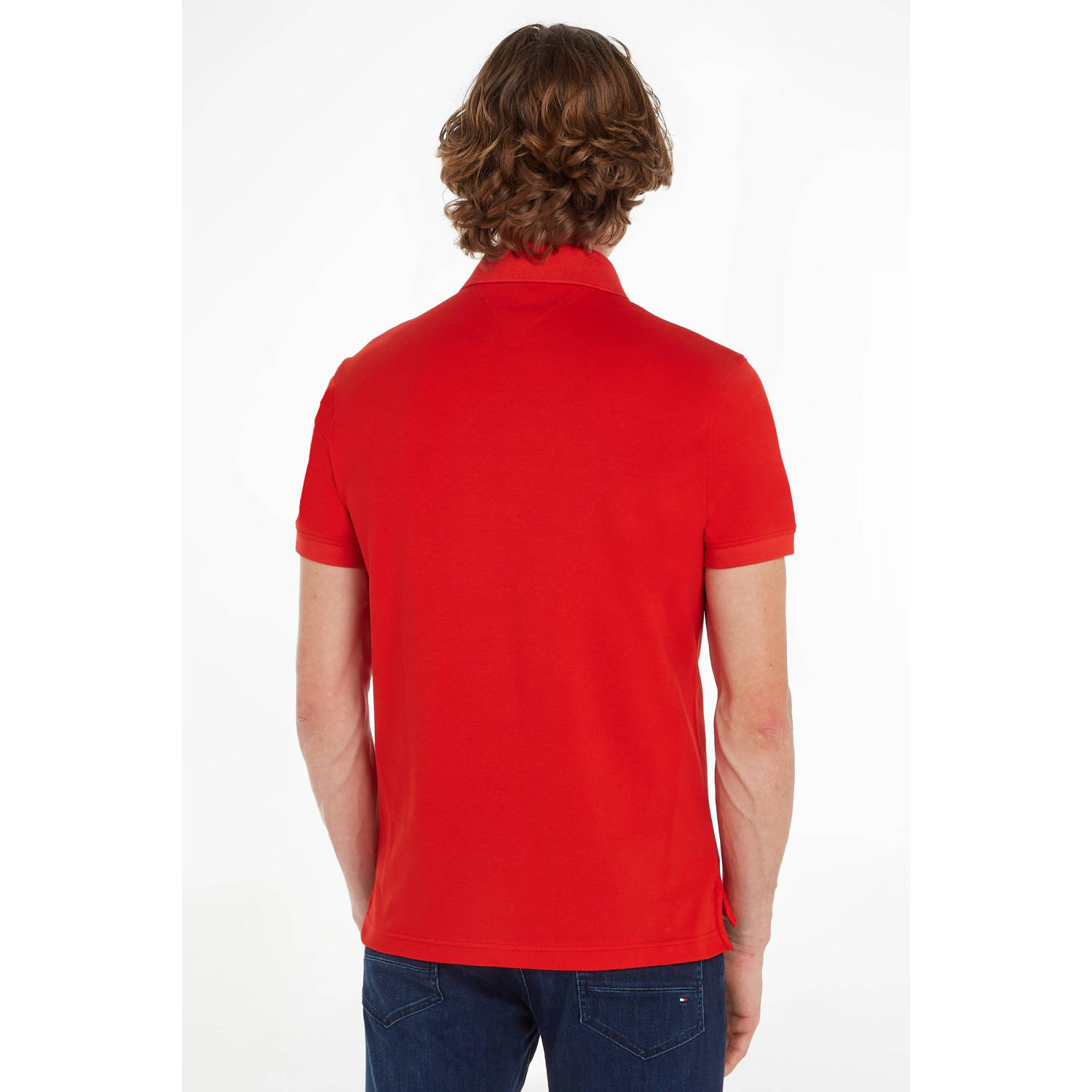 Tommy Hilfiger slim fit polo 1985 met logo fierce red
