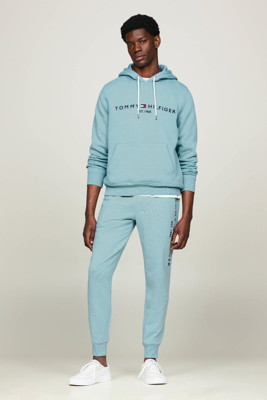 Tommy Hilfiger hoodie met printopdruk sleepy blue