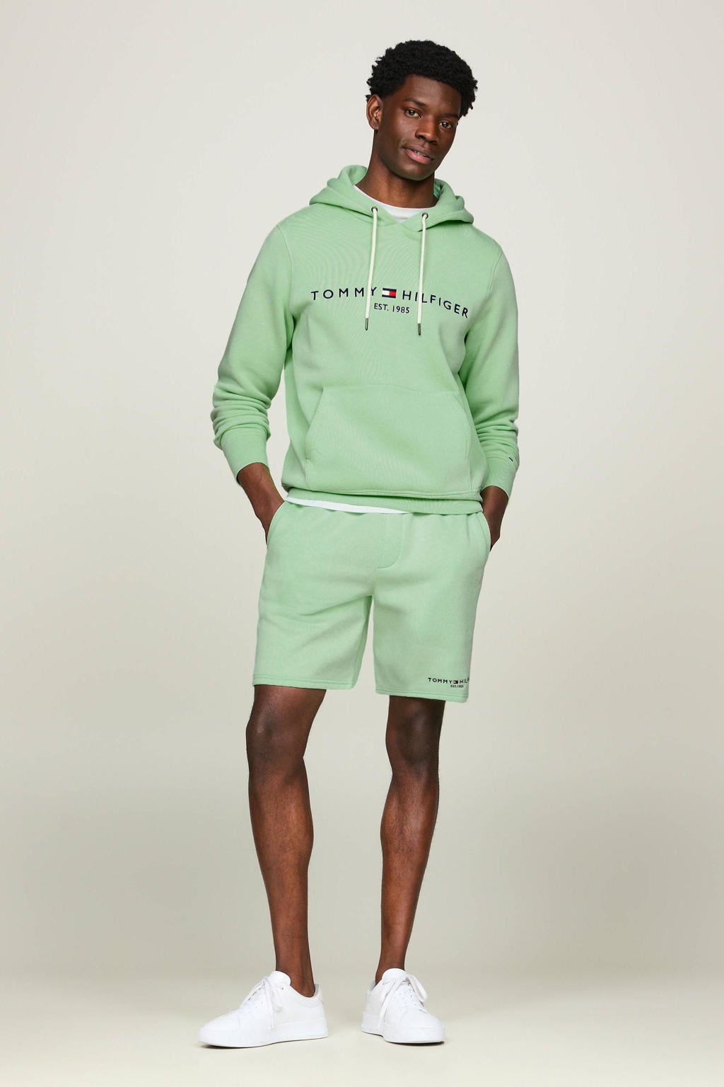 Tommy Hilfiger hoodie met printopdruk mint gel