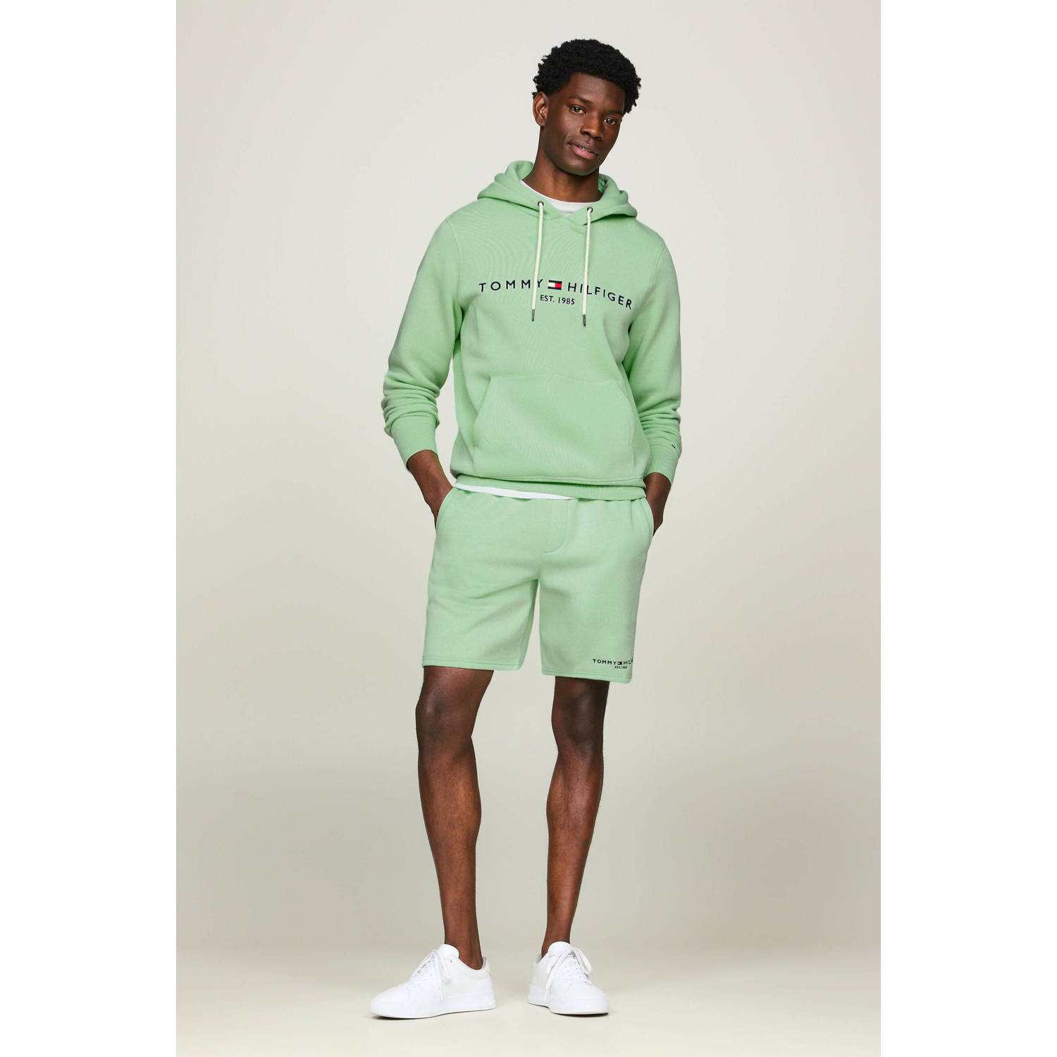 Tommy Hilfiger hoodie met printopdruk mint gel
