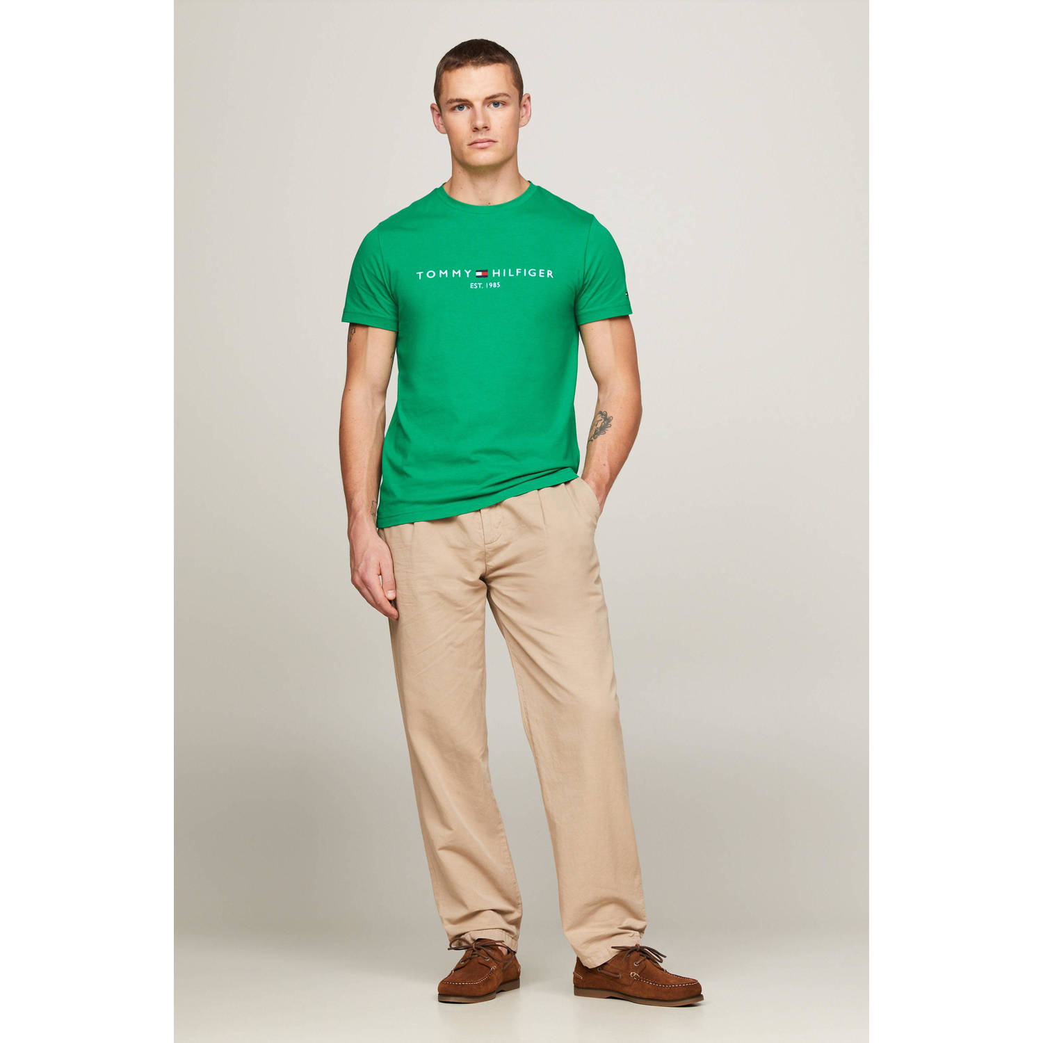 Tommy Hilfiger T-shirt met logo olympic green