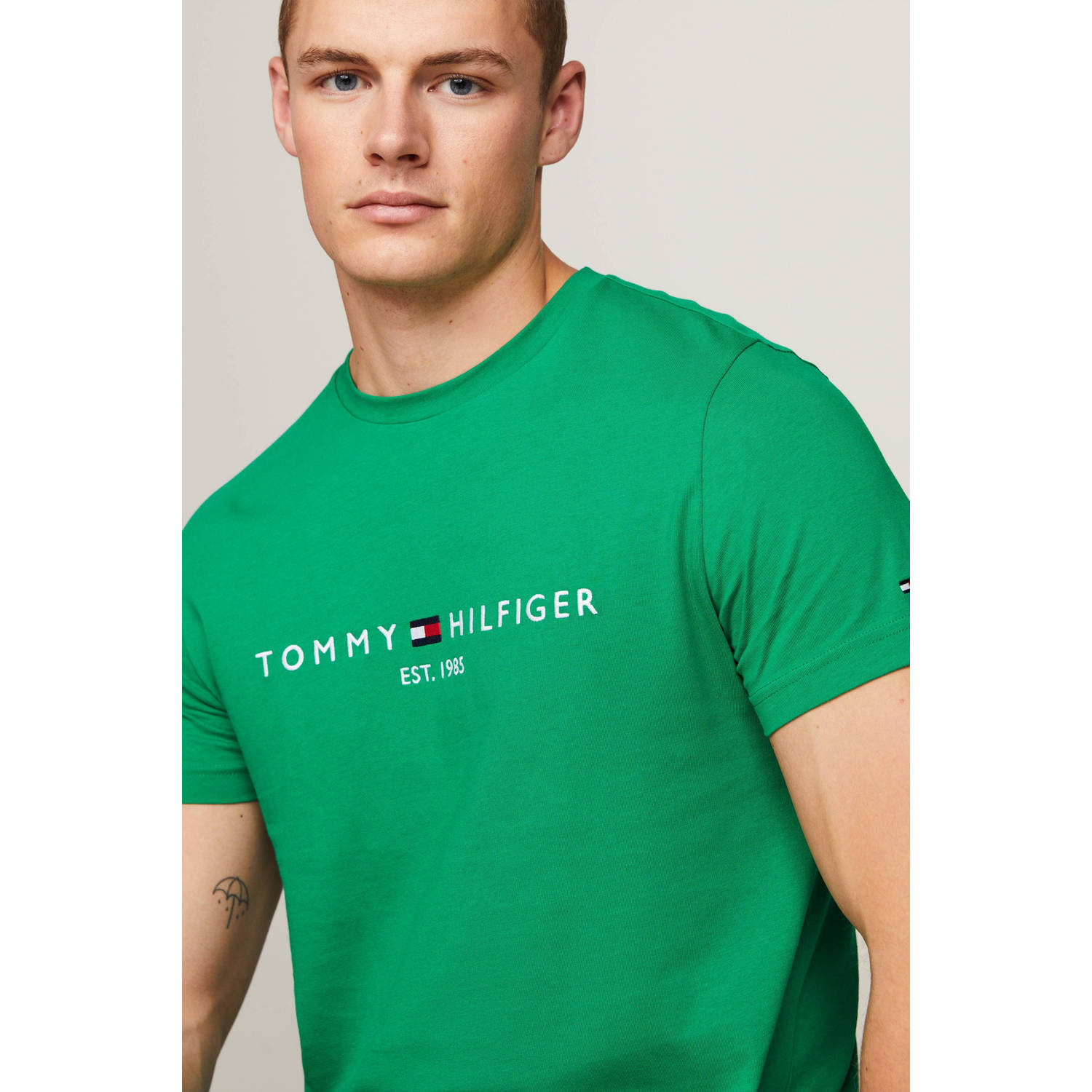 Tommy Hilfiger T-shirt met logo olympic green