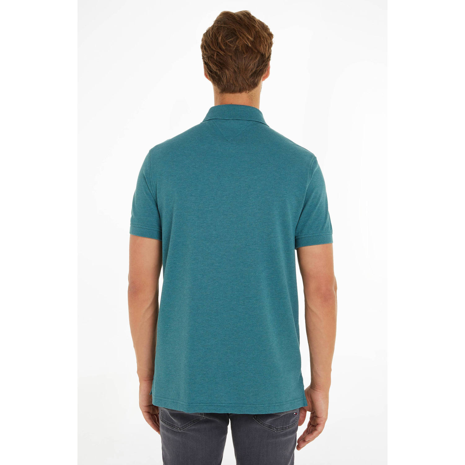 Tommy Hilfiger regular fit polo 1985 met logo green heather