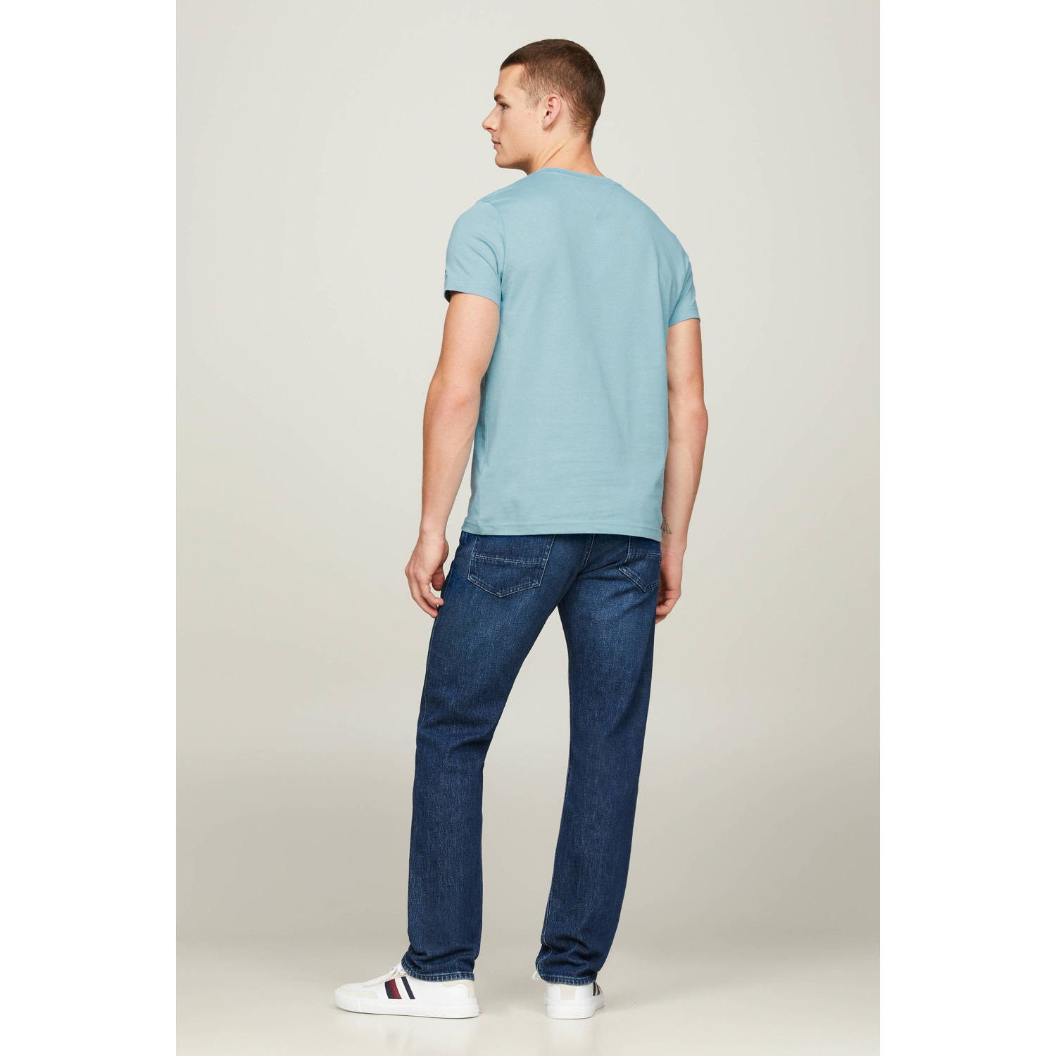 Tommy Hilfiger slim fit T-shirt met printopdruk sleepy blue