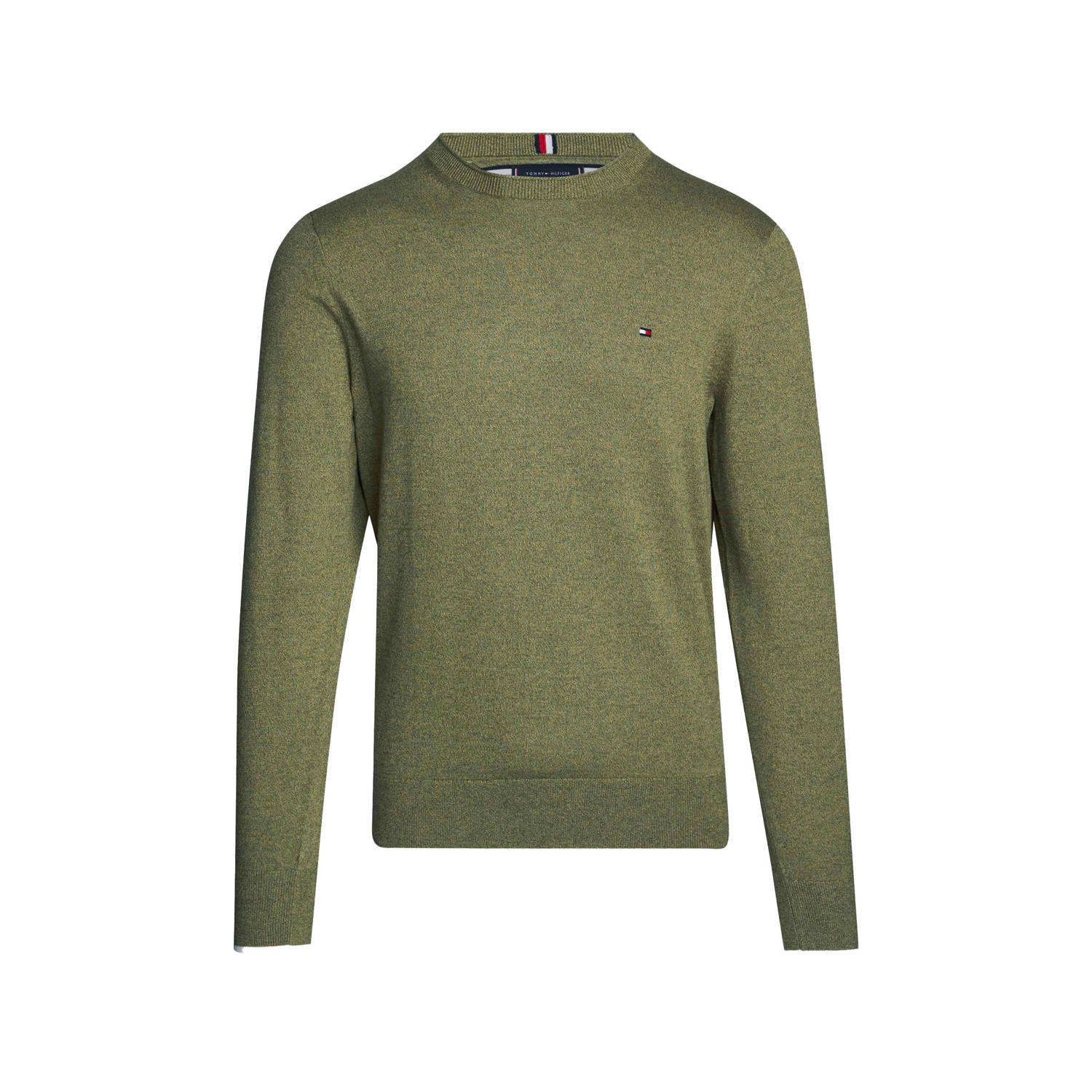 Tommy Hilfiger trui met logo faded olive mouline