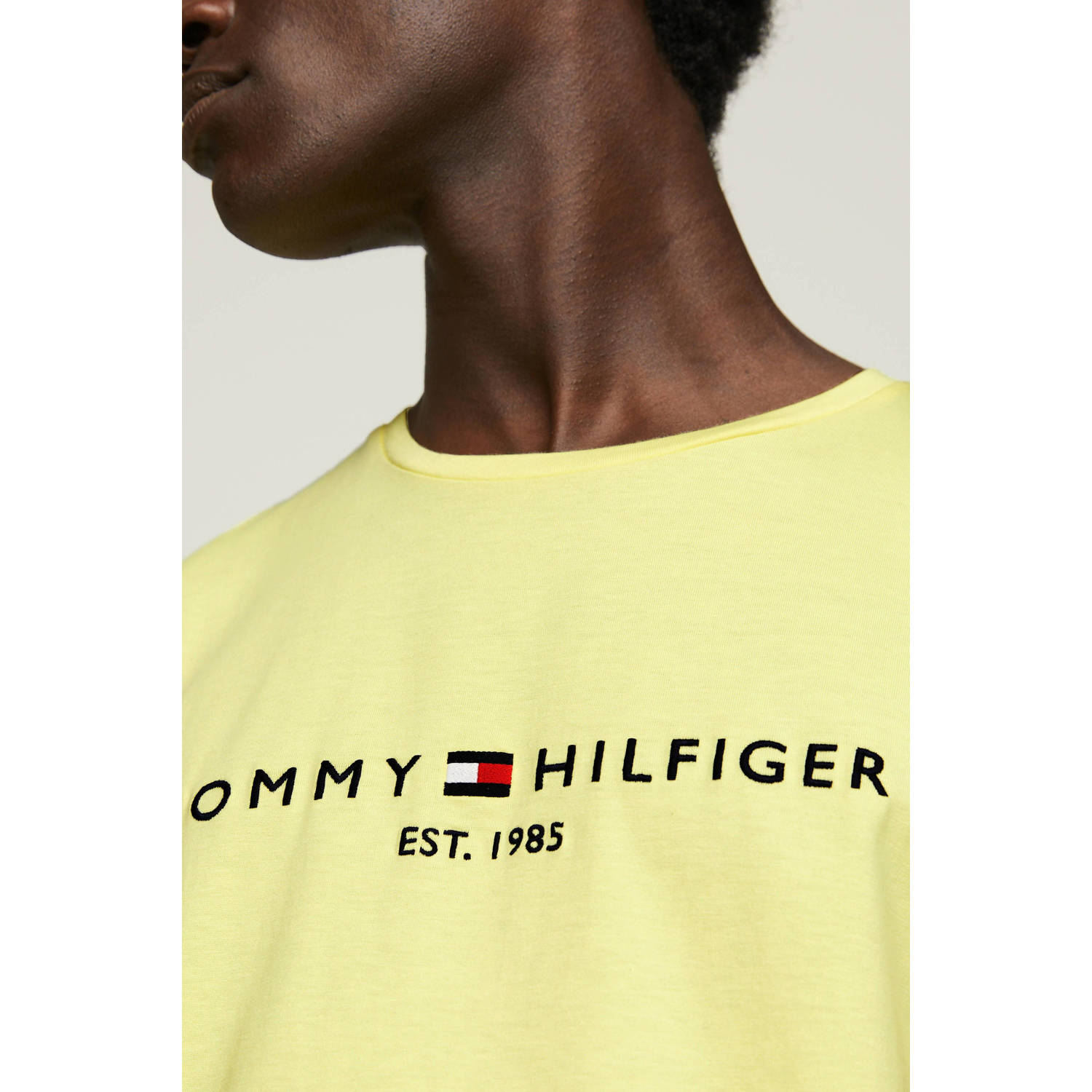 Tommy Hilfiger slim fit T-shirt met logo yellow tullip