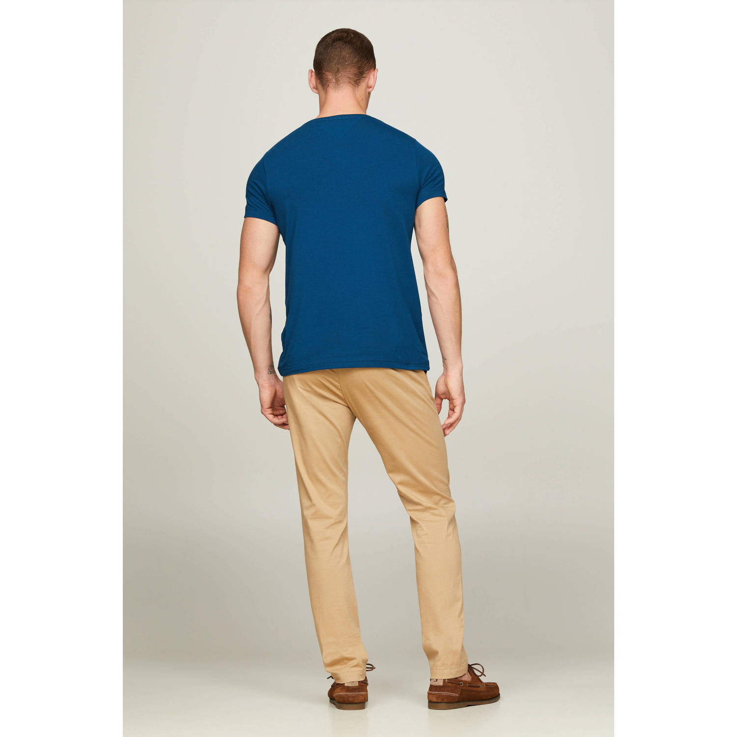 Tommy Hilfiger slim fit T-shirt met logo anchor blue