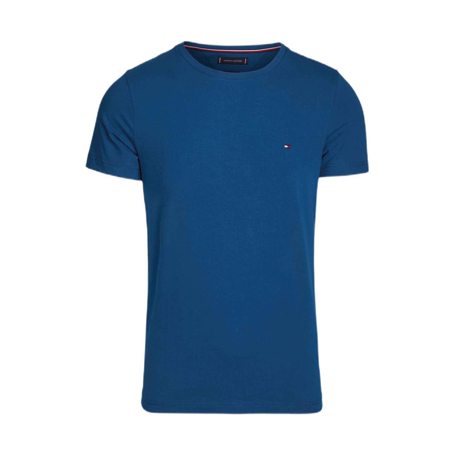 Tommy Hilfiger slim fit T-shirt met logo anchor blue