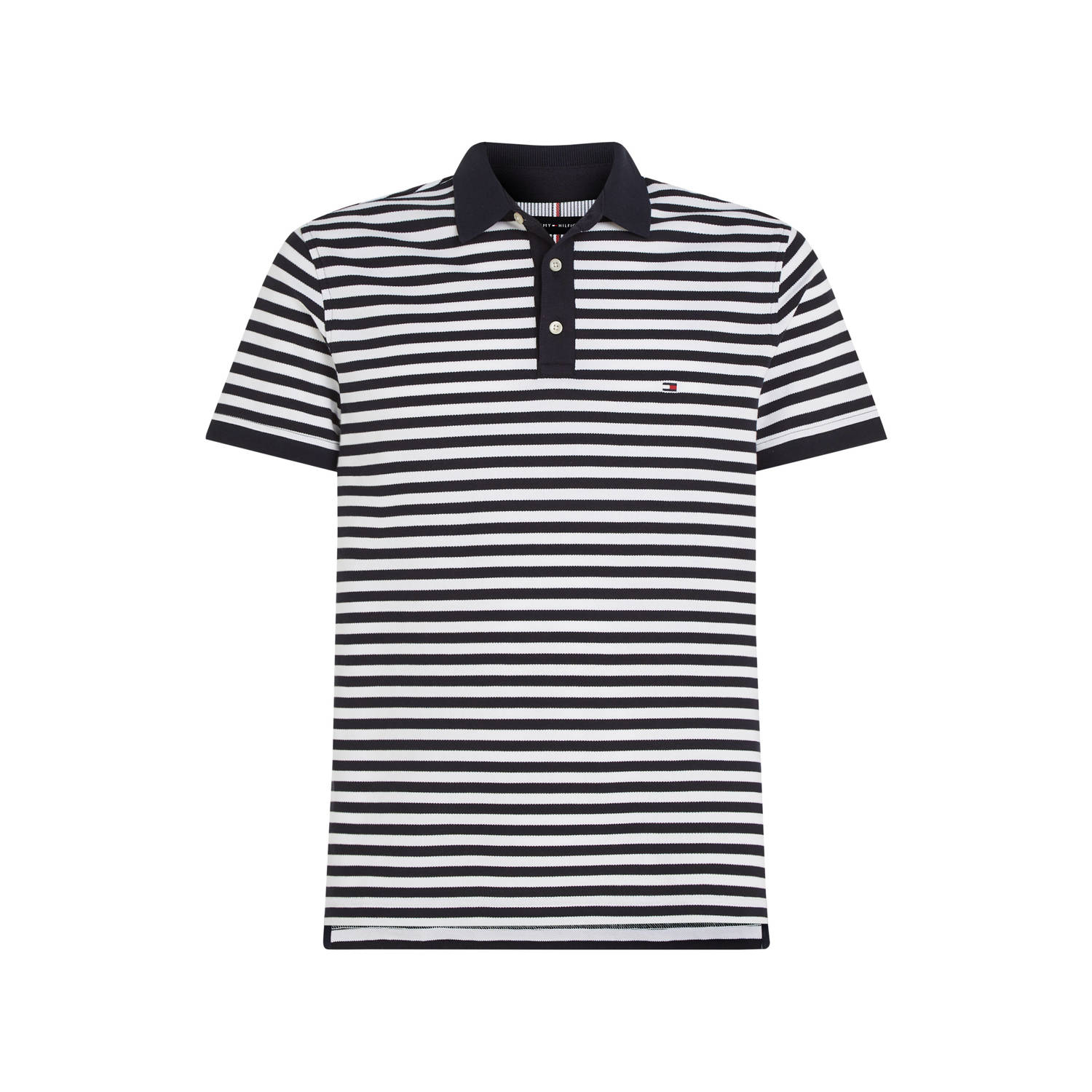 Tommy Hilfiger Wit Gestreept Slim Fit Poloshirt Multicolor Heren