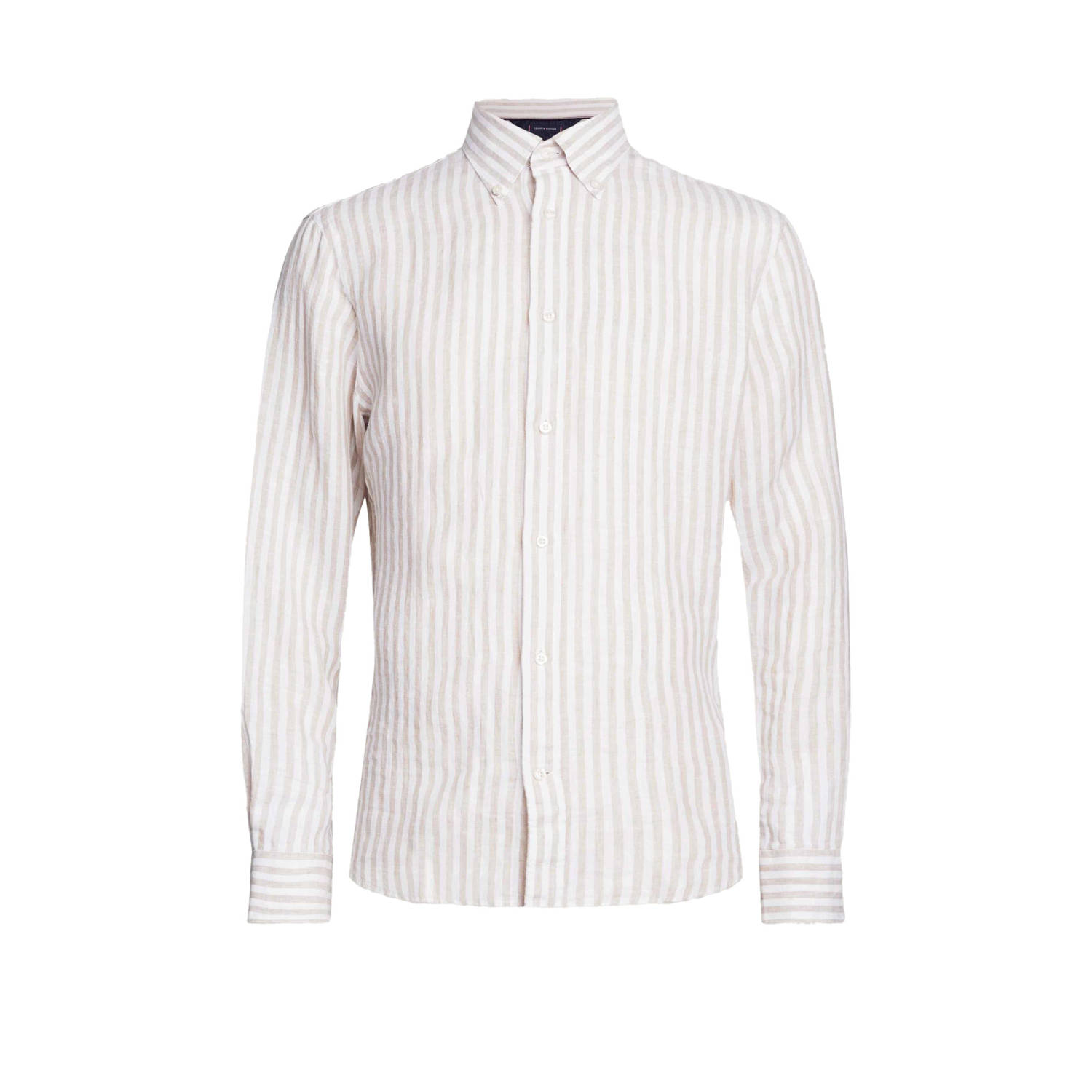 Tommy Hilfiger Smart Casual Beige Shirt Verticale Strepen Beige Heren