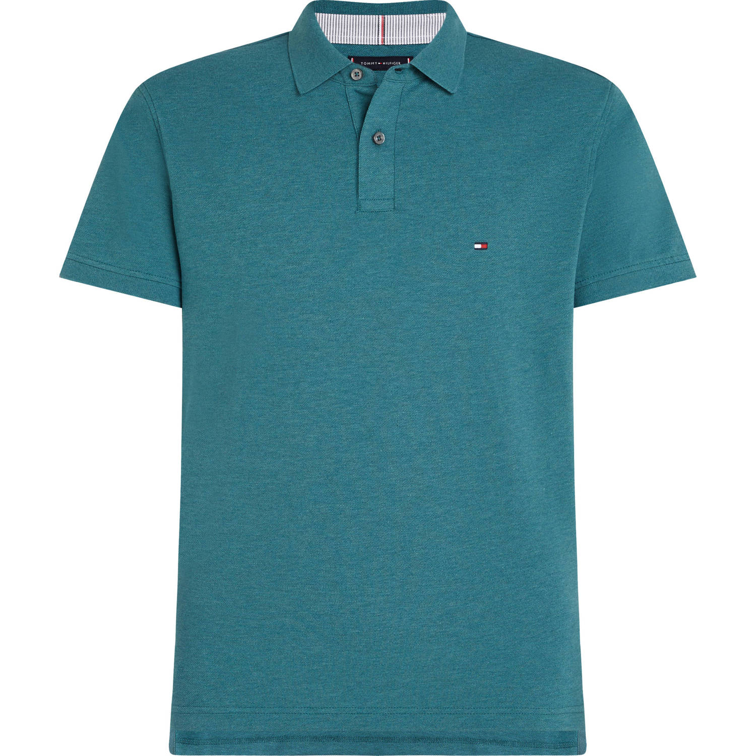 Tommy Hilfiger slim fit polo 1985 met logo green heather