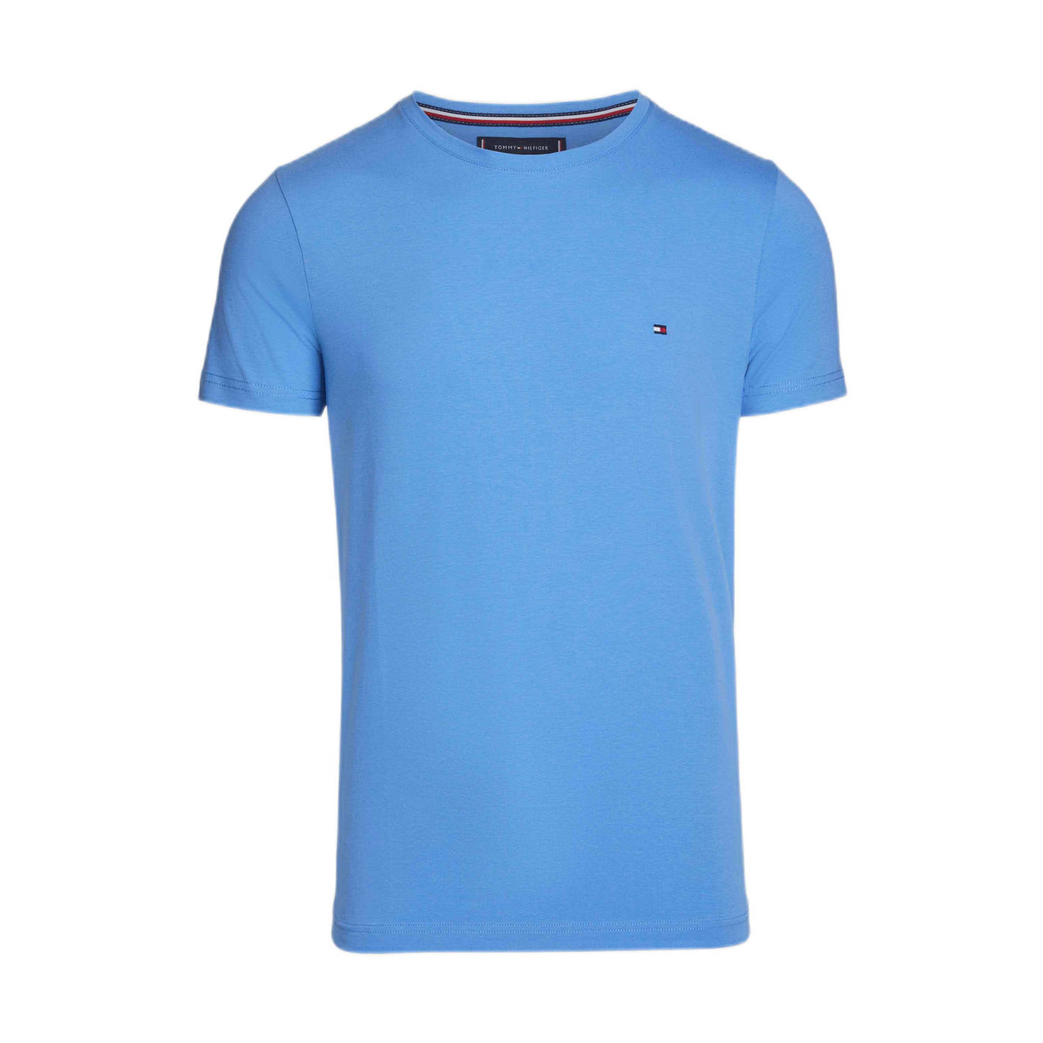 TOMMY HILFIGER Heren Polo's & T-shirts Stretch Slim Fit Tee Blauw