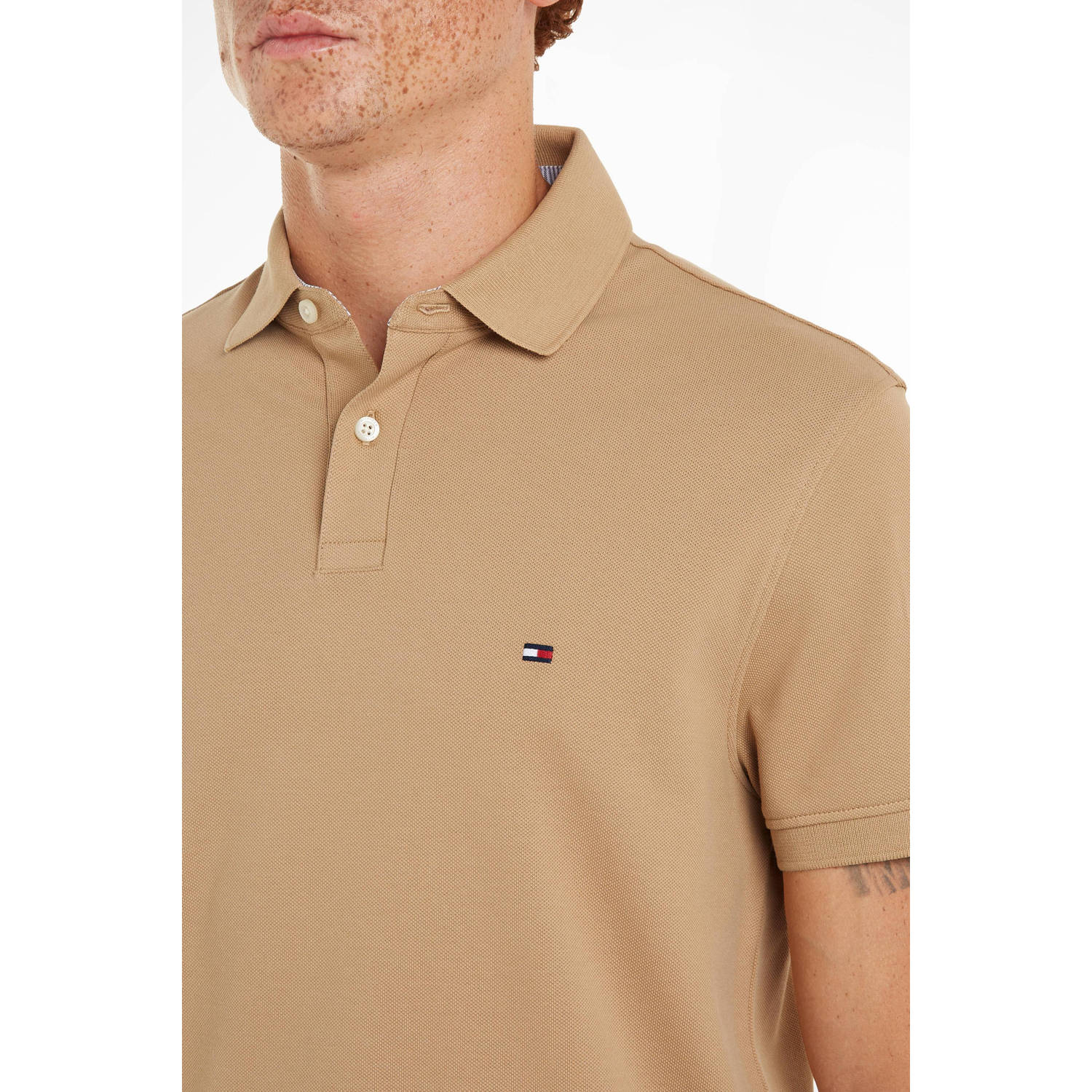 Tommy Hilfiger regular fit polo 1985 met logo classic khaki