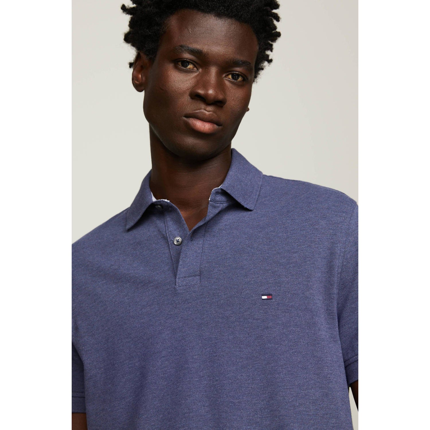 Tommy Hilfiger regular fit polo 1985 met logo denim heather