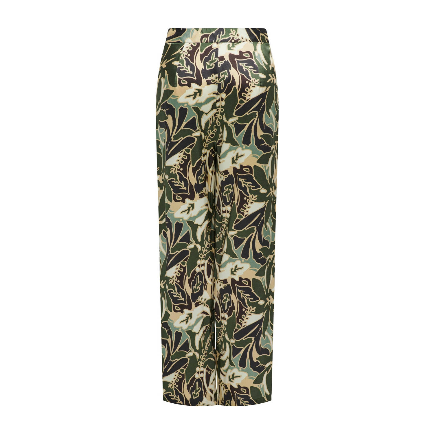 ONLY loose fit pantalon met all over print multi donkergroen