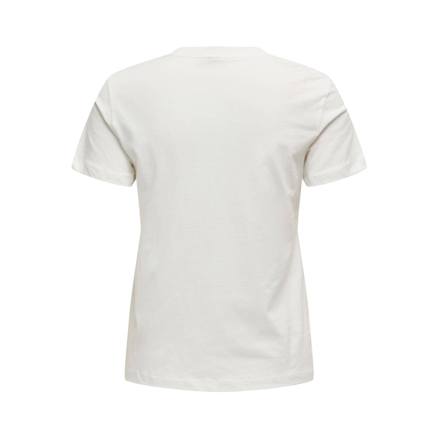 ONLY T-shirt ONLCAMILLA met tekst wit paars zwart