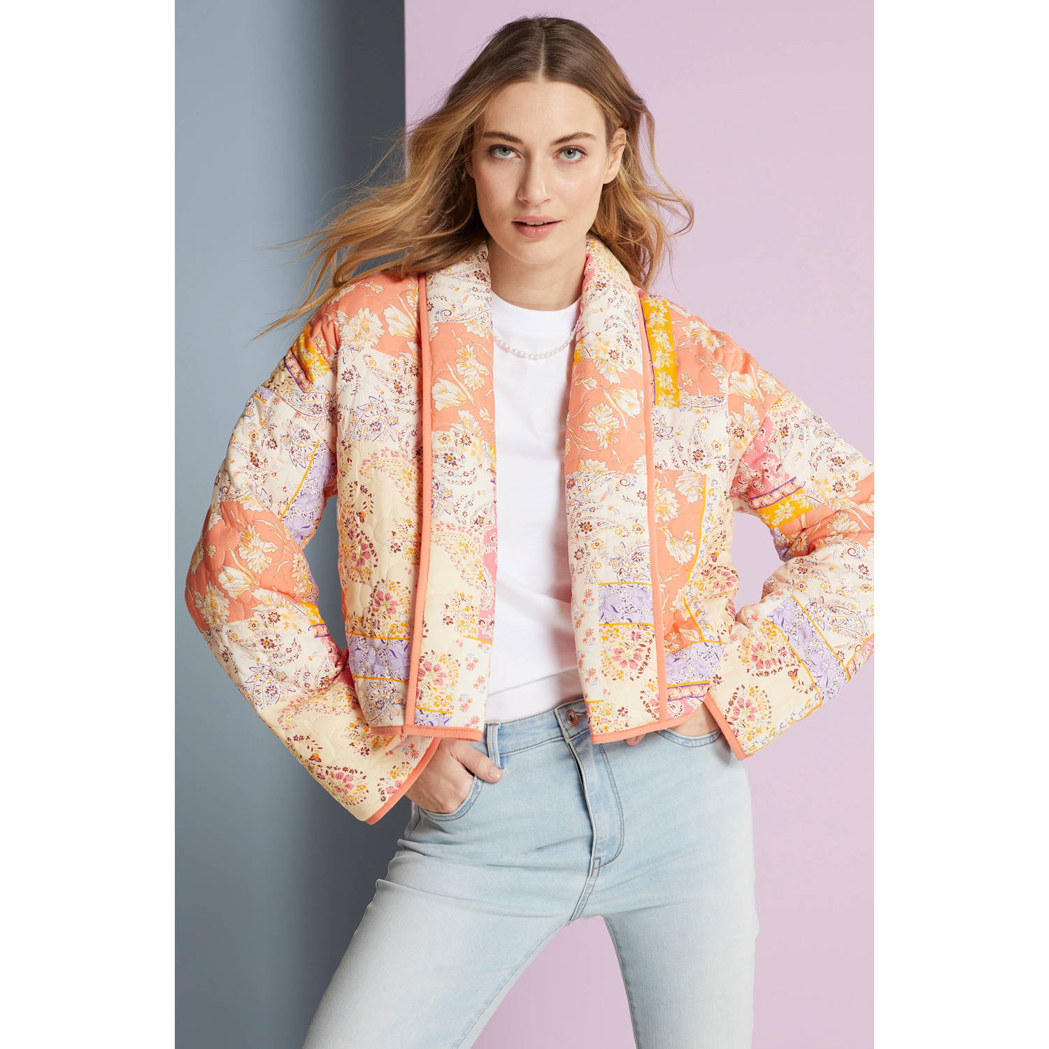 ONLY jasje ONLALLY met all over print roze geel blauw