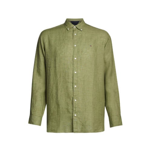Tommy Hilfiger Big & Tall regular fit overhemd Plus Size met logo faded olive