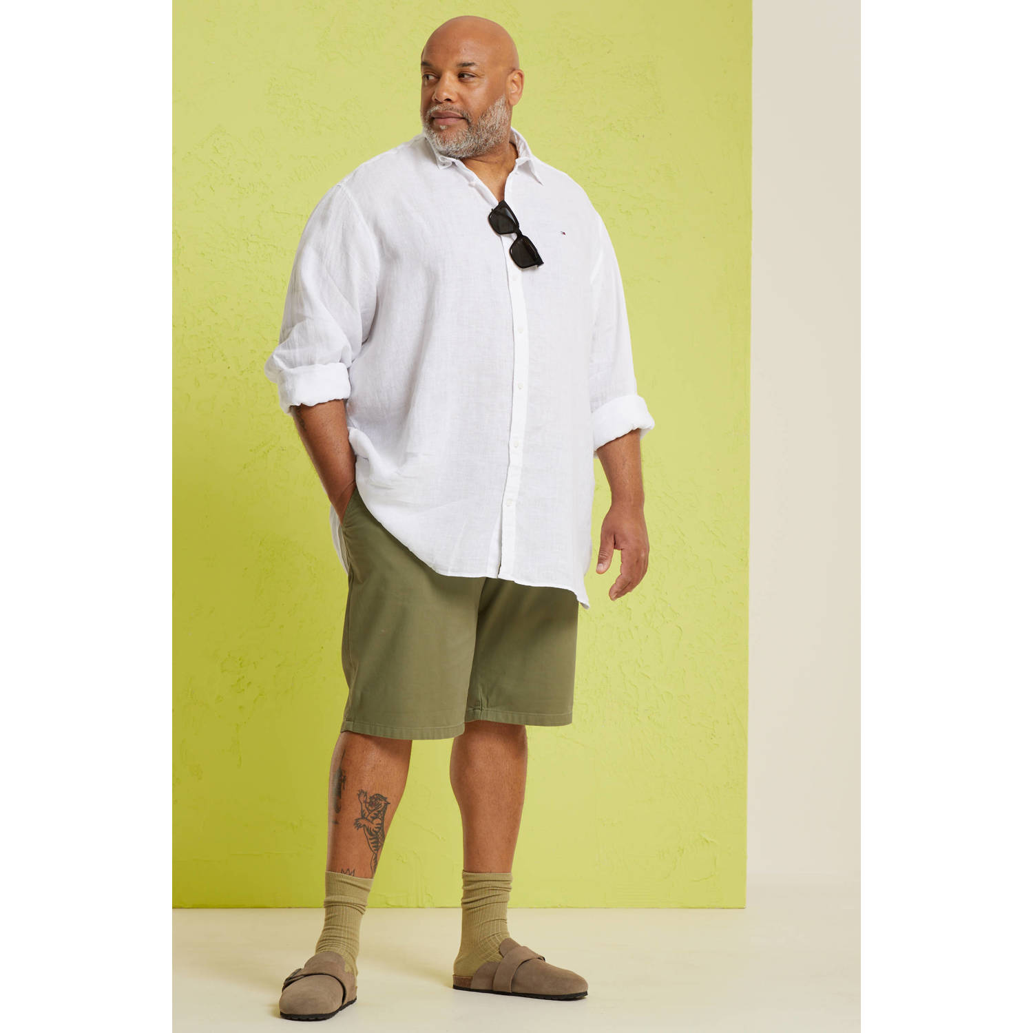 Tommy Hilfiger Big & Tall overhemd Plus Size met logo optic white