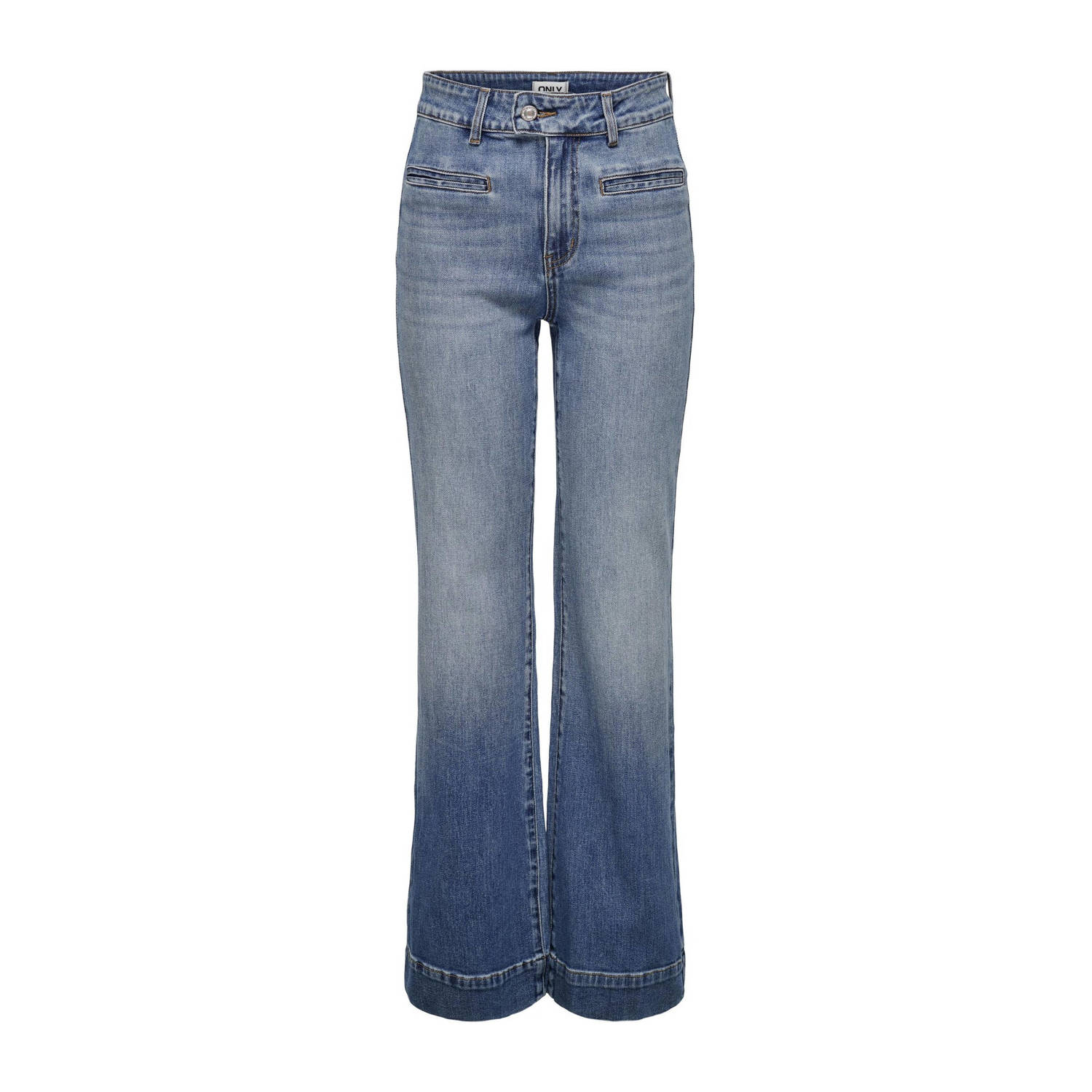 ONLY high waist wide leg jeans ONJUICY medium blue denim