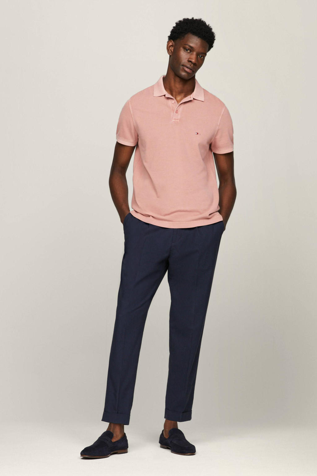 Tommy Hilfiger regular polo lichtroze