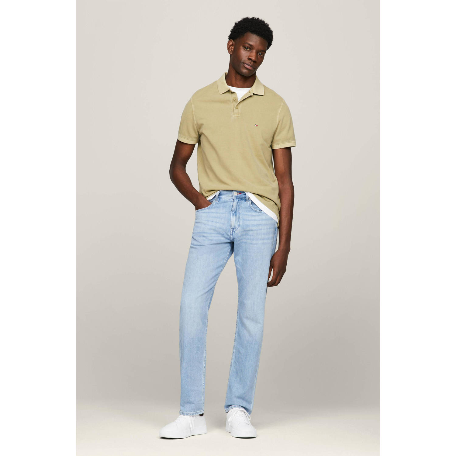 Tommy Hilfiger Poloshirt GARMENT DYE REG POLO licht gewassen uitstraling