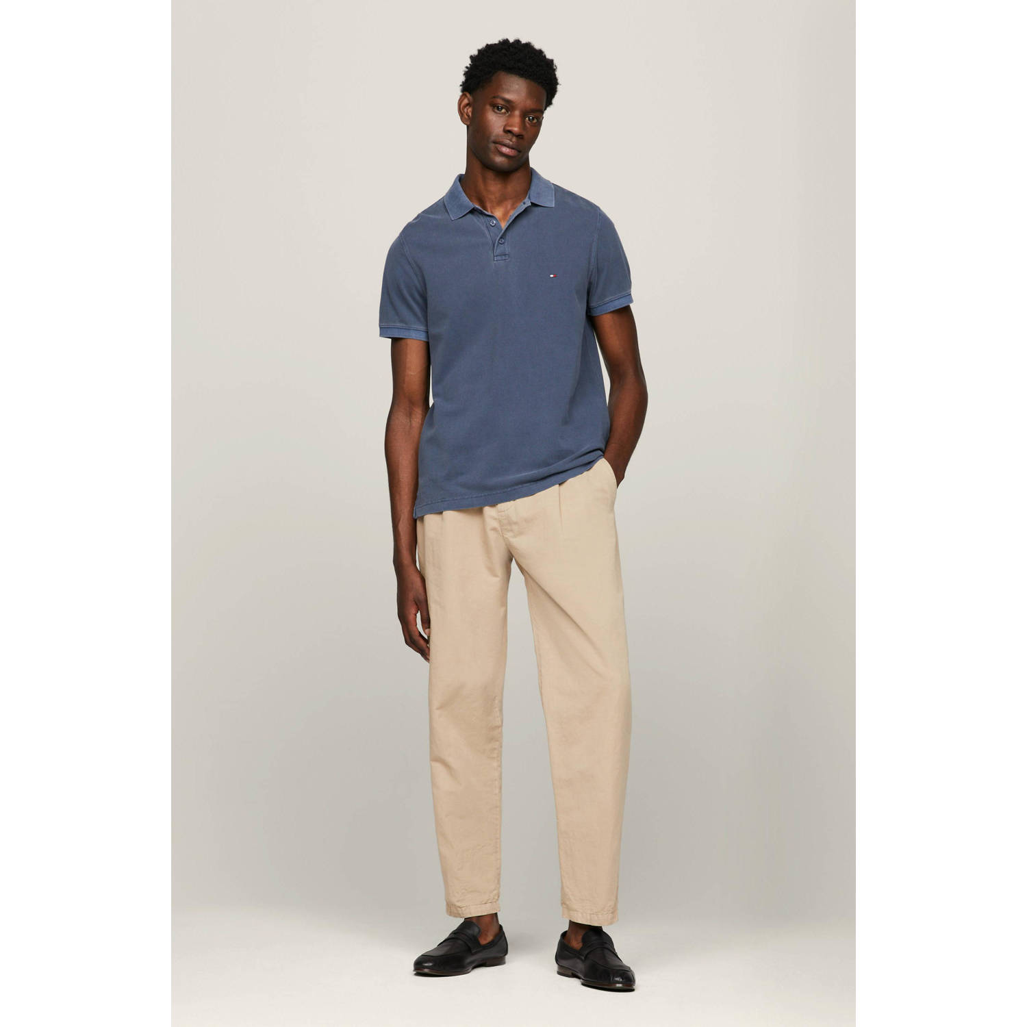 Tommy Hilfiger polo met logo faded indigo