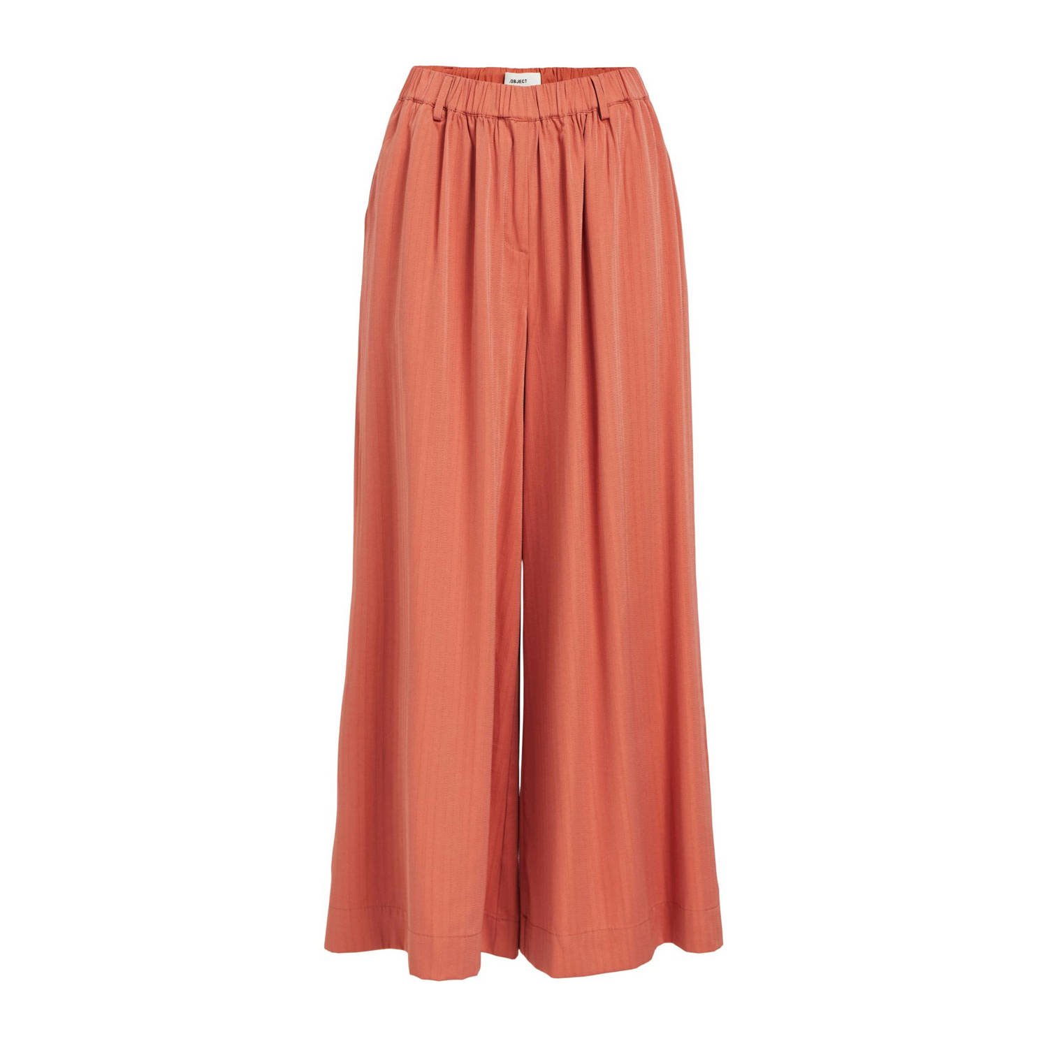 OBJECT high waist loose fit pantalon OBJVILDE roest rood