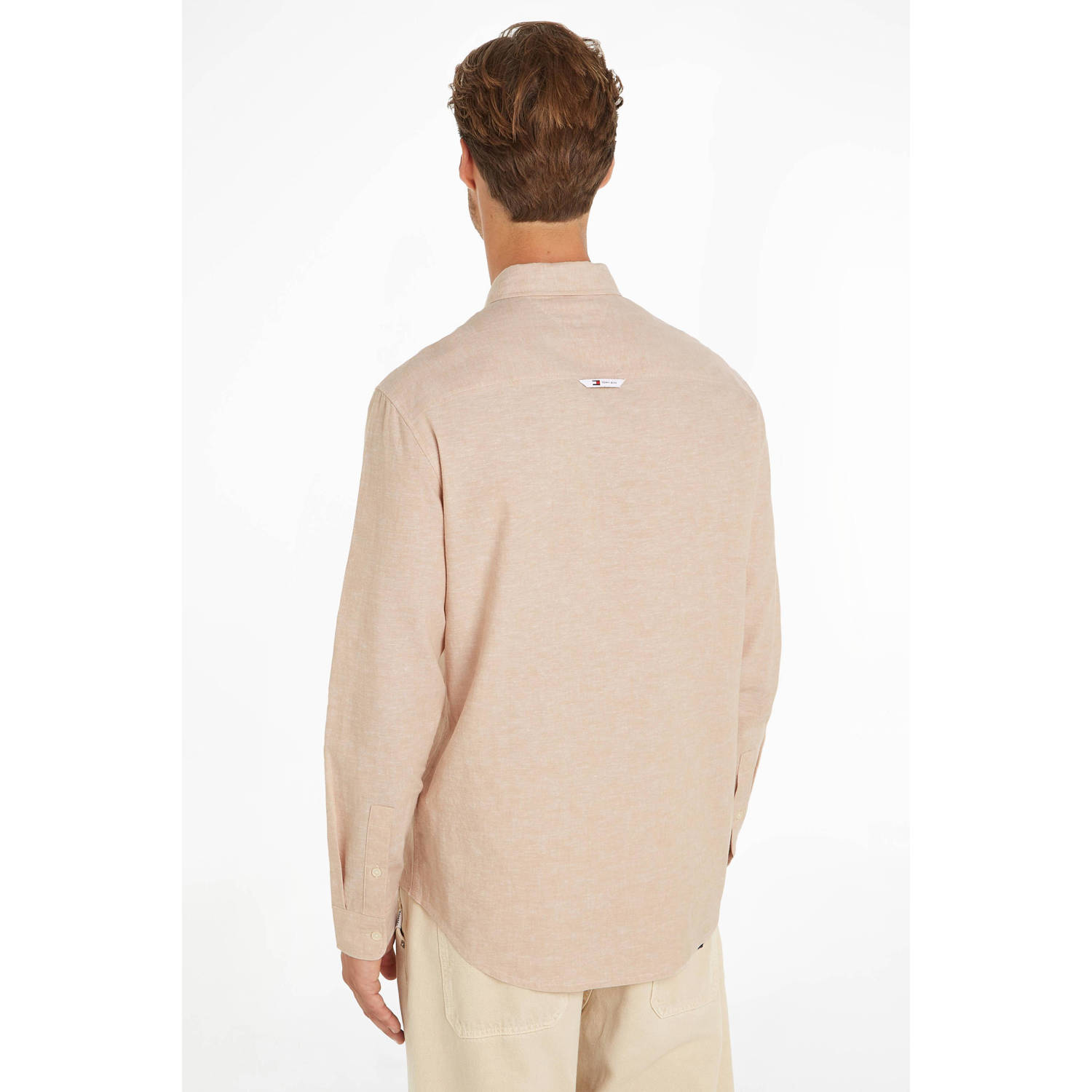 Tommy Jeans gemêleerd regular fit overhemd tawny sand