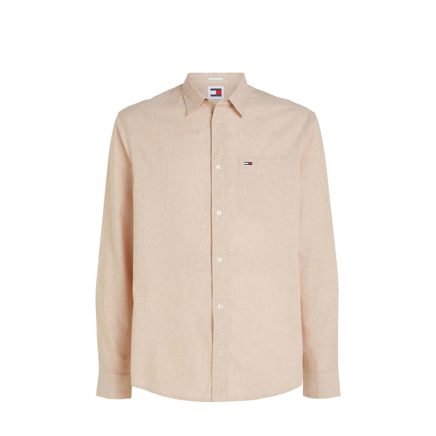 Tommy Jeans gemêleerd regular fit overhemd tawny sand