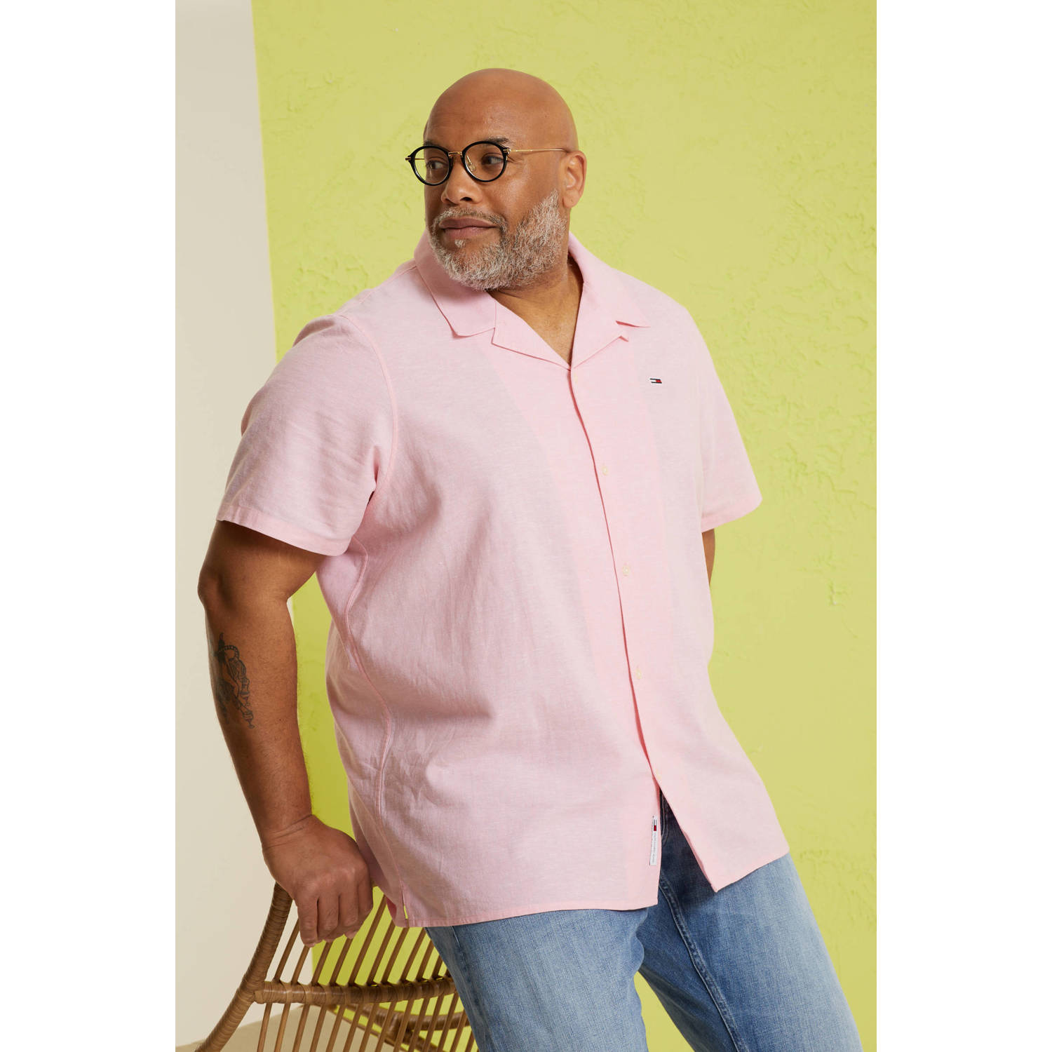 Tommy Jeans regular fit overhemd met logo tickled pink