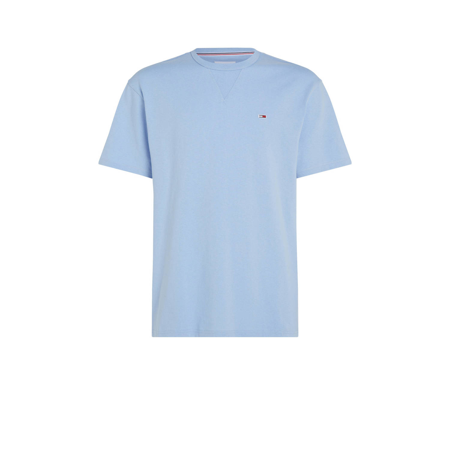 TOMMY JEANS Heren Polo's & T-shirts Tjm Slim Rib Detail Tee Lichtblauw