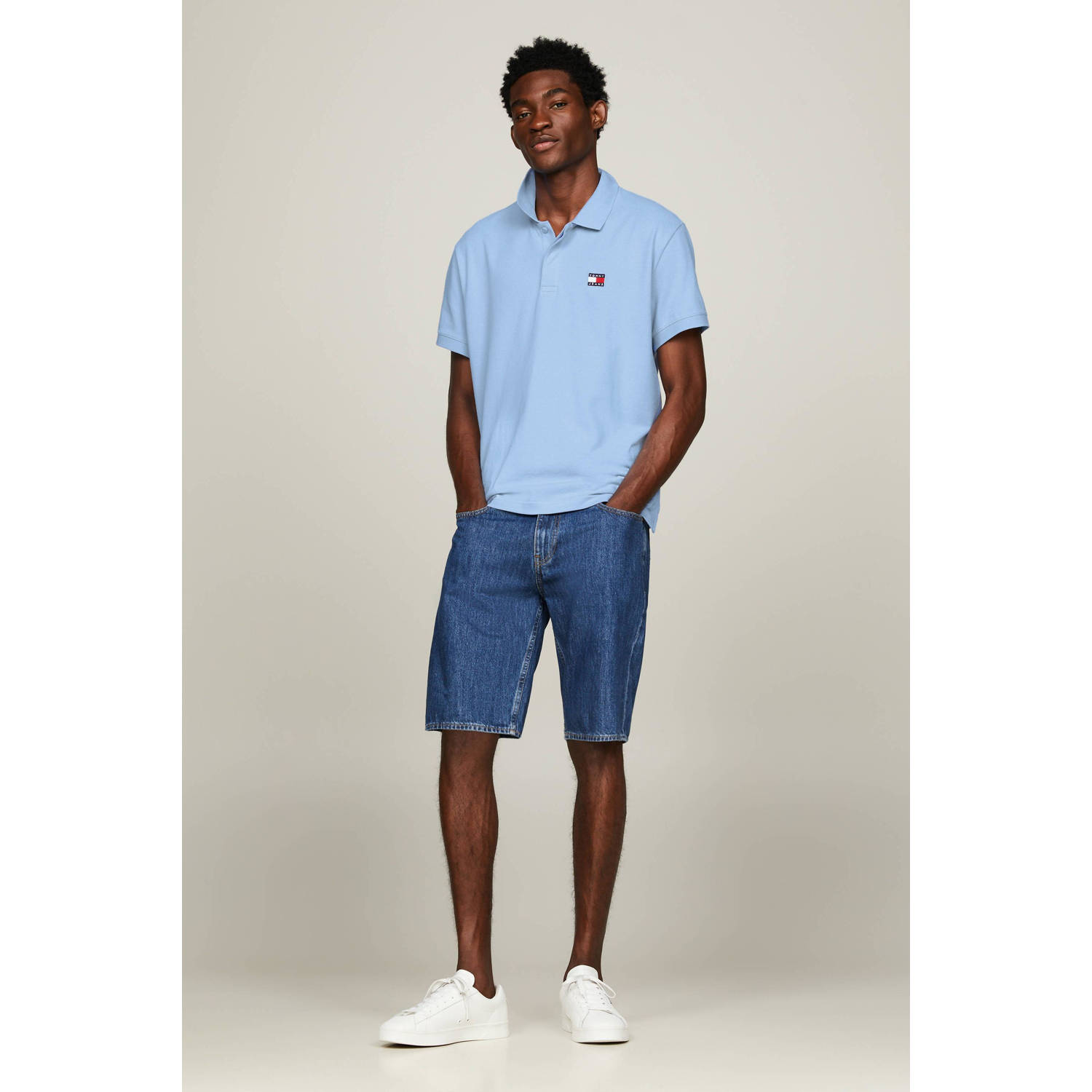 Tommy Jeans polo met logo moderate blue