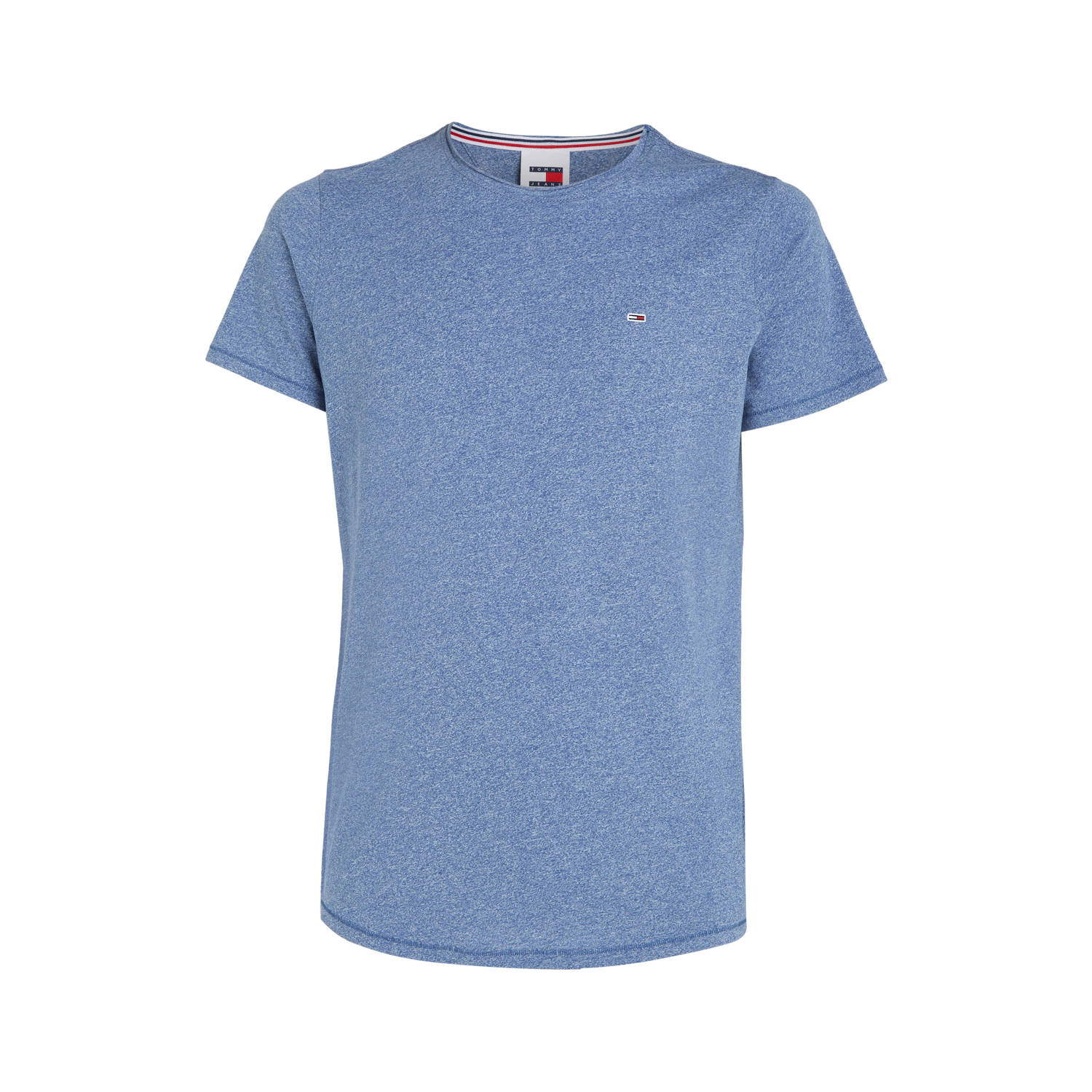 TOMMY JEANS Heren Polo's & T-shirts Tjm Xslim Jaspe C Neck Blauw