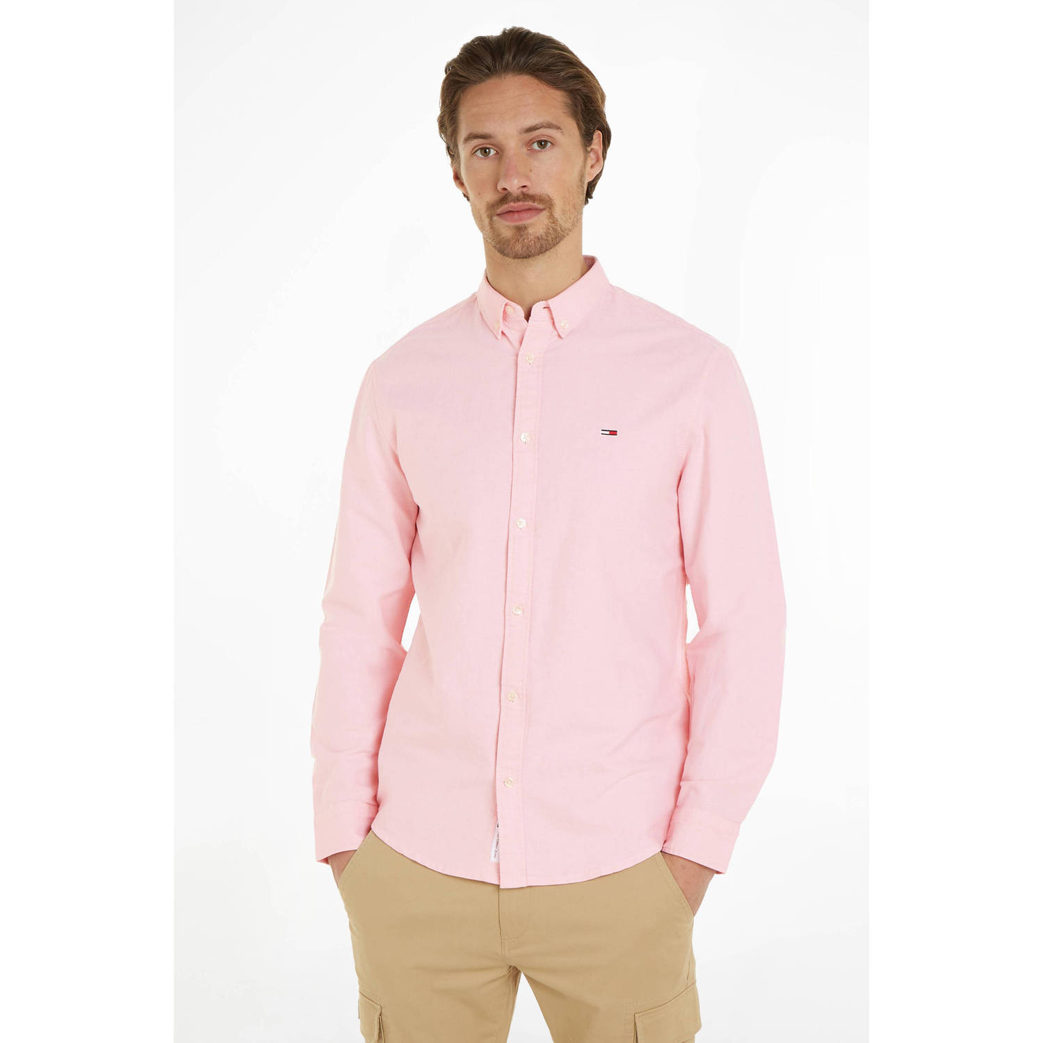 Tommy Jeans regular fit overhemd met logo tickled pink