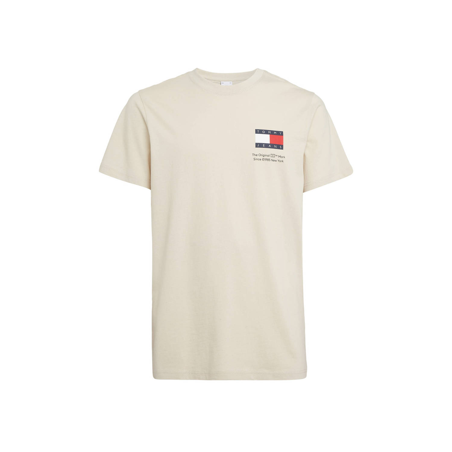 Tommy Jeans Heren Polo & T-shirts Slim Essential Flag Tee Beige Heren