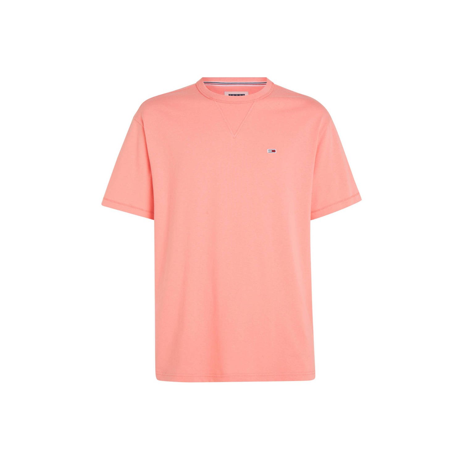 TOMMY JEANS Heren Polo's & T-shirts Tjm Slim Rib Detail Tee Roze