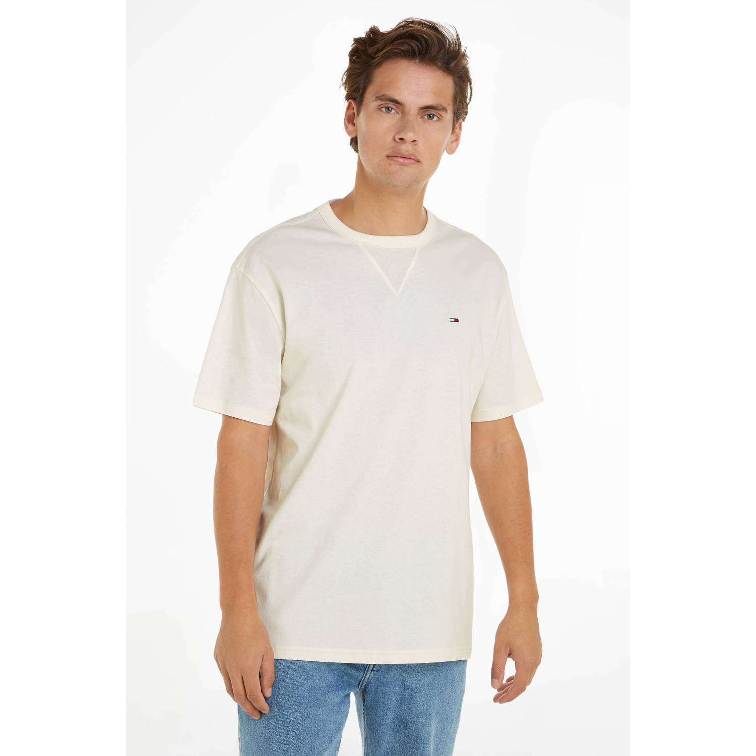 Tommy Jeans T-shirt met logo ancient white
