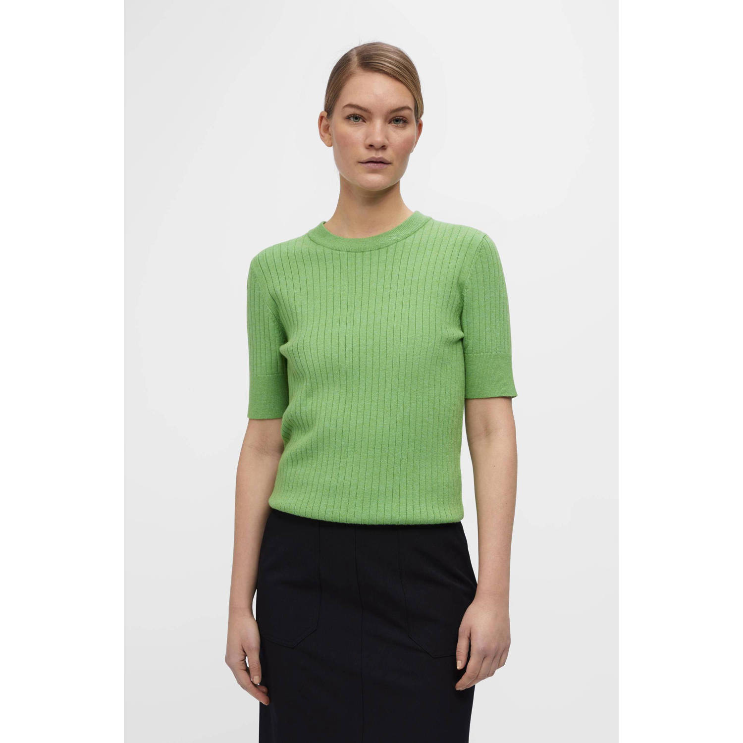 OBJECT knitted gebreide top groen