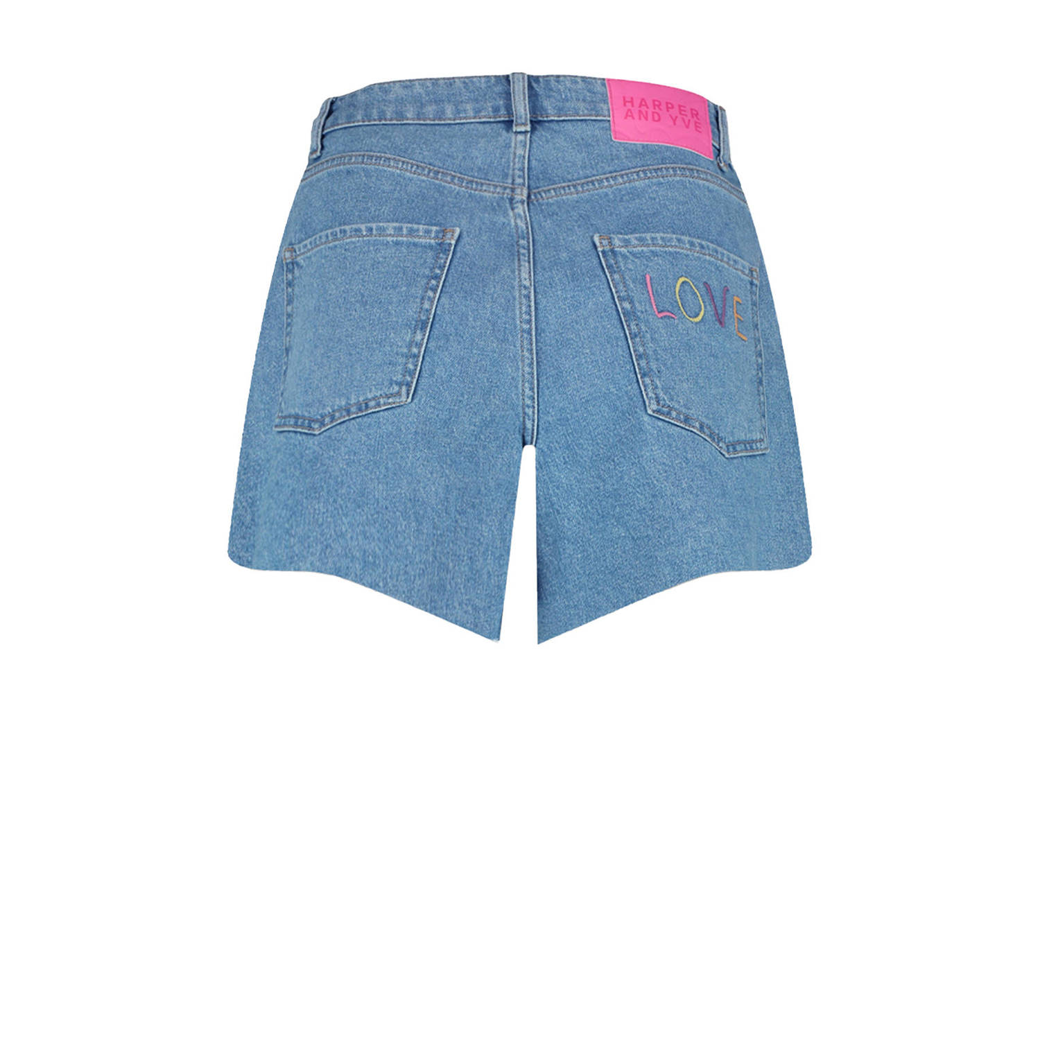 HARPER & YVE high waist wide fit short HARPER light blue denim