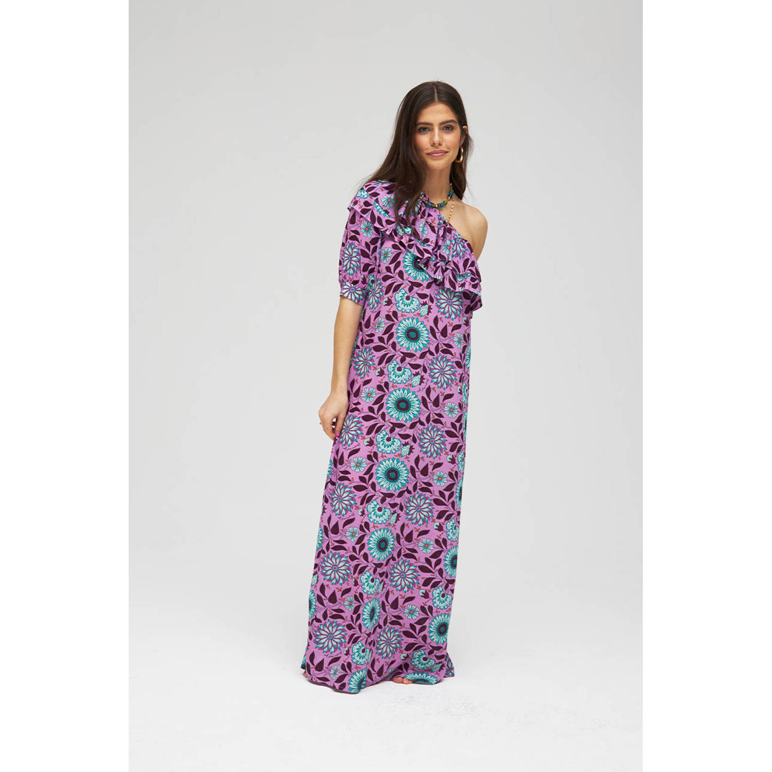 HARPER & YVE gebloemde jurk ELLE paars blauw