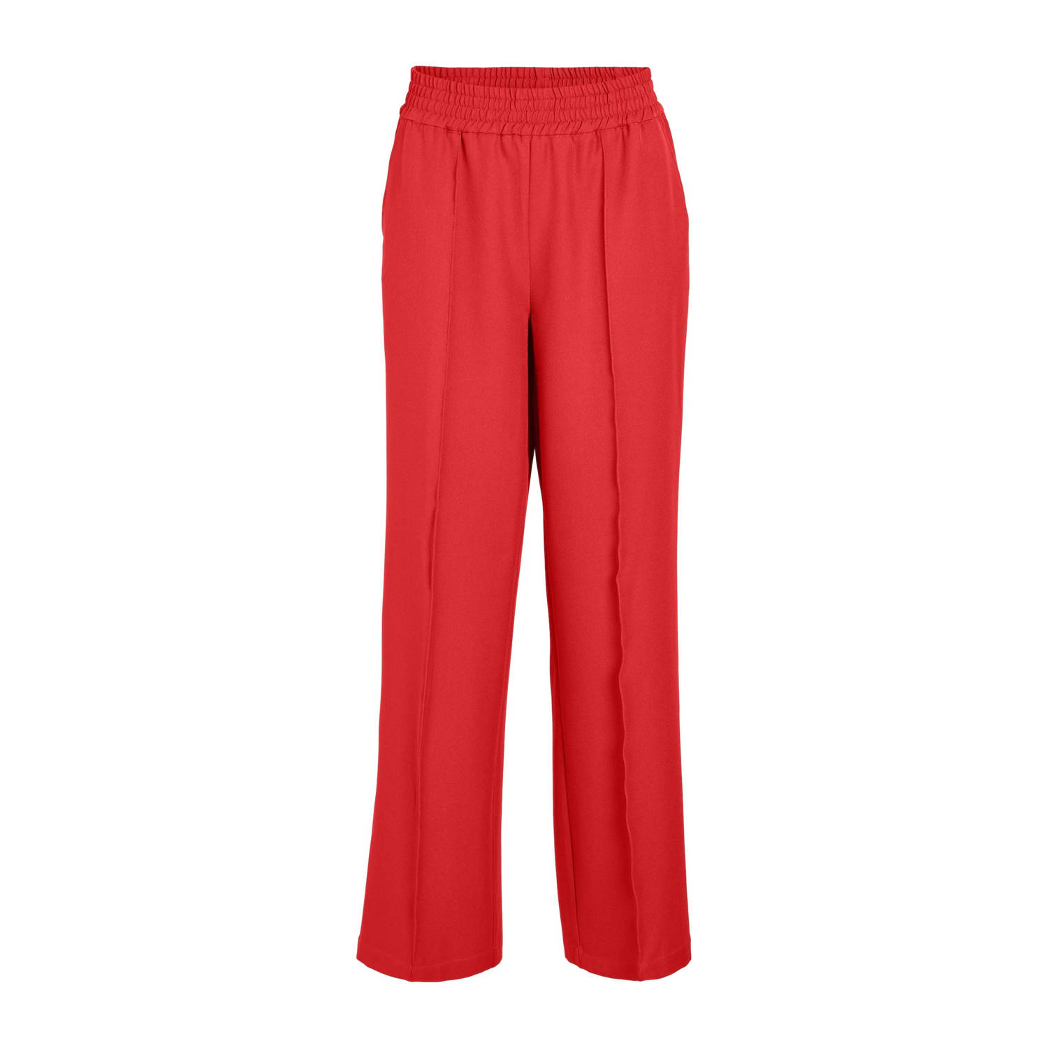 VILA high waist wide leg broek VIWINNIE rood