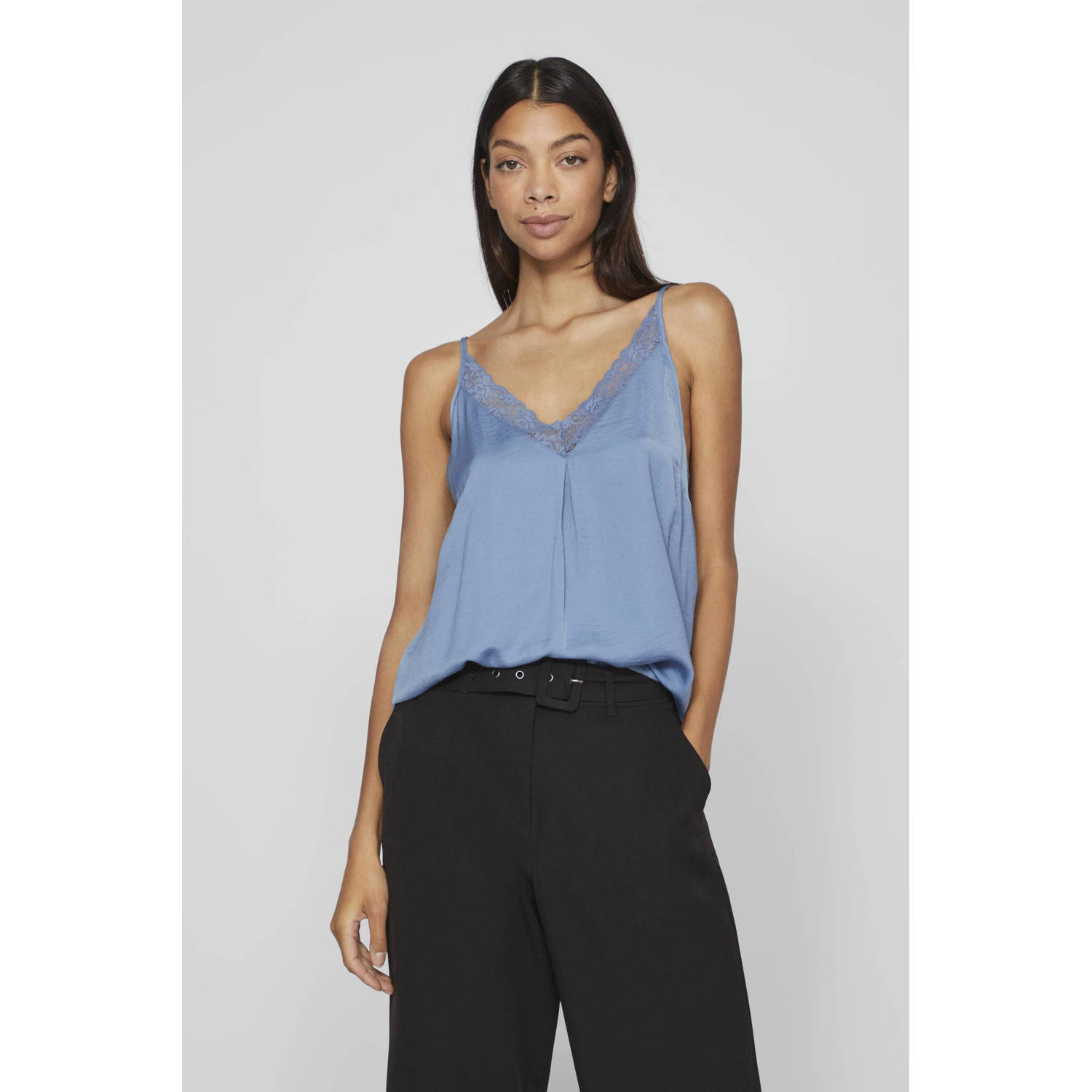 Vila Top met spaghettibandjes VICAVA V-NECK LACE SINGLET- NOOS