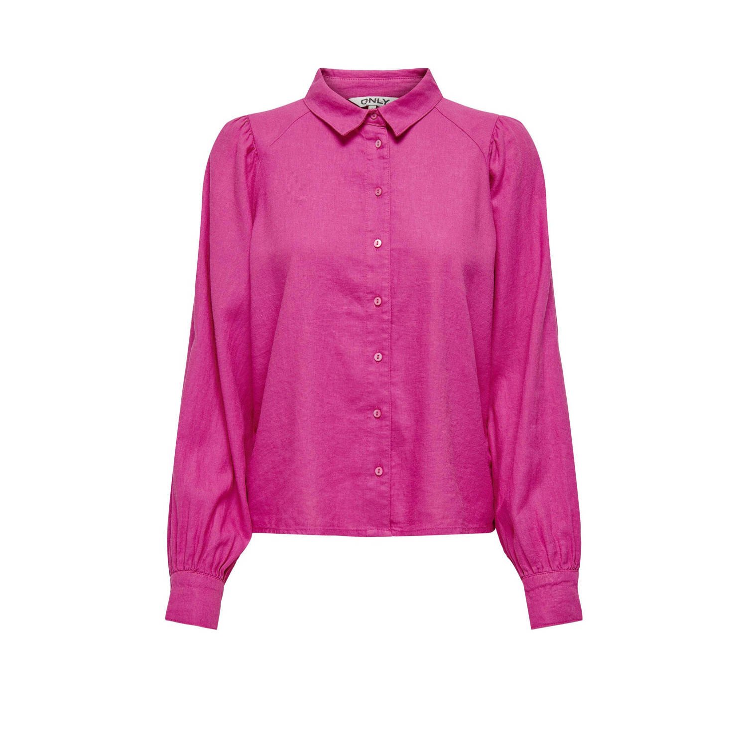 Only Linnen Pofmouw Blouse Pink Dames
