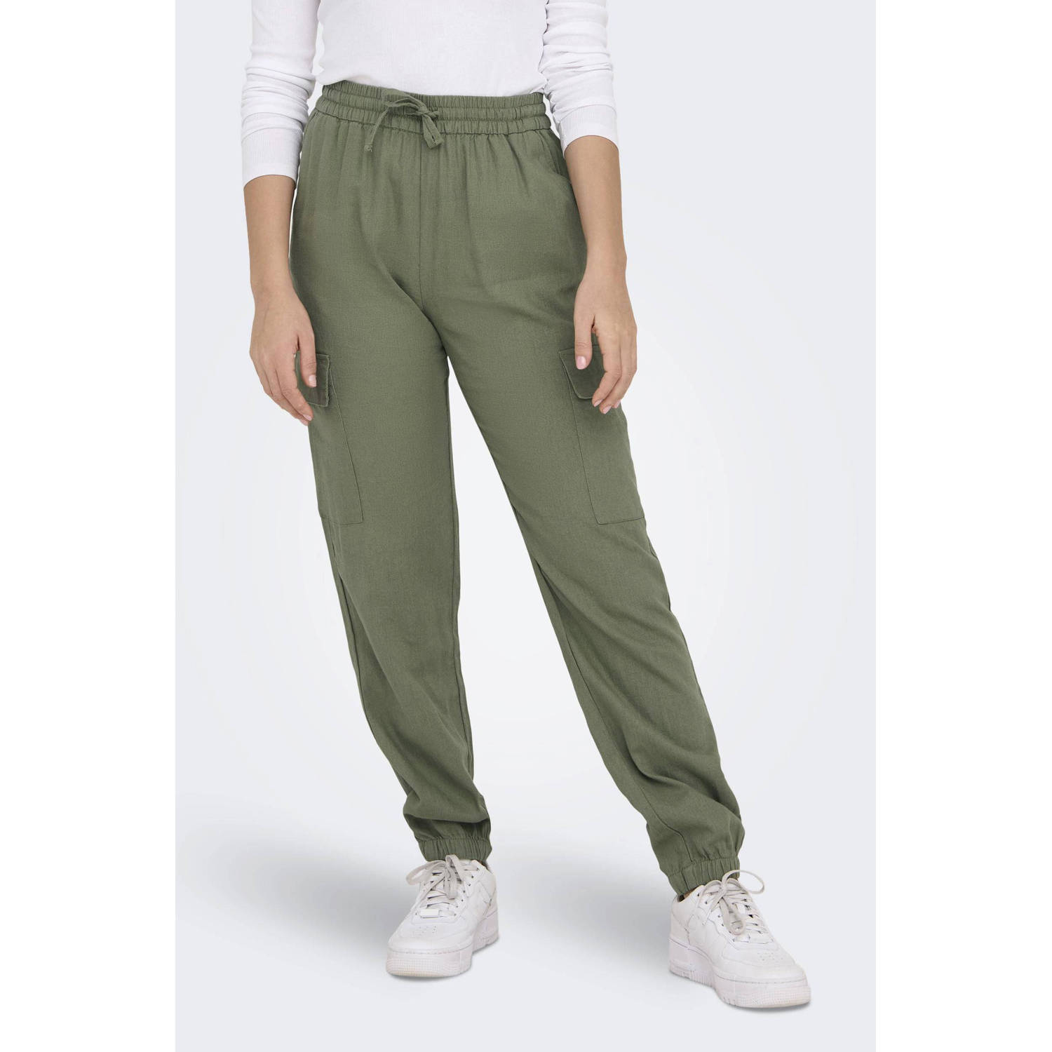 ONLY loose fit cargobroek ONLCARO kaki