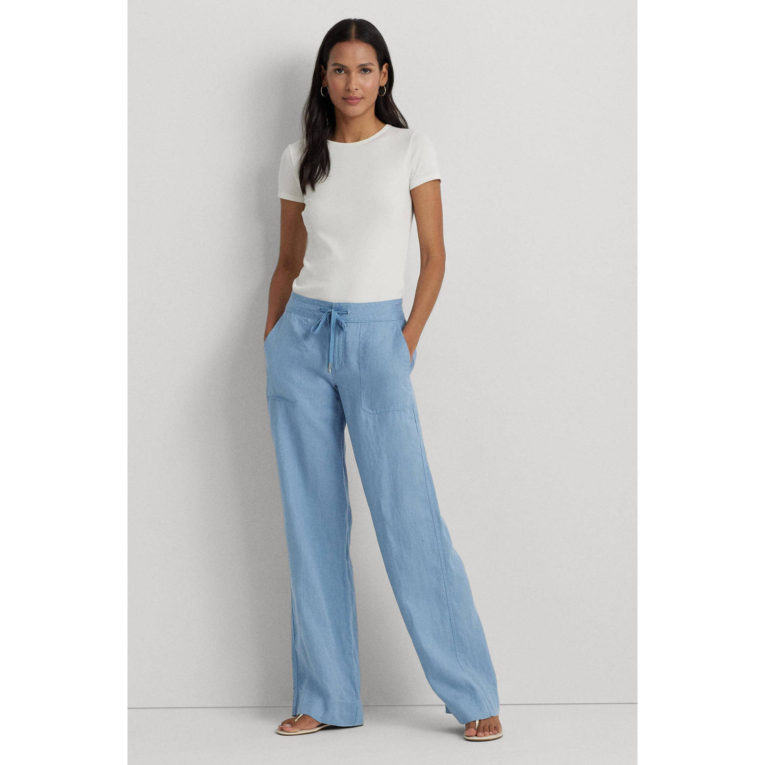 Lauren Ralph Lauren straight fit broek blauw