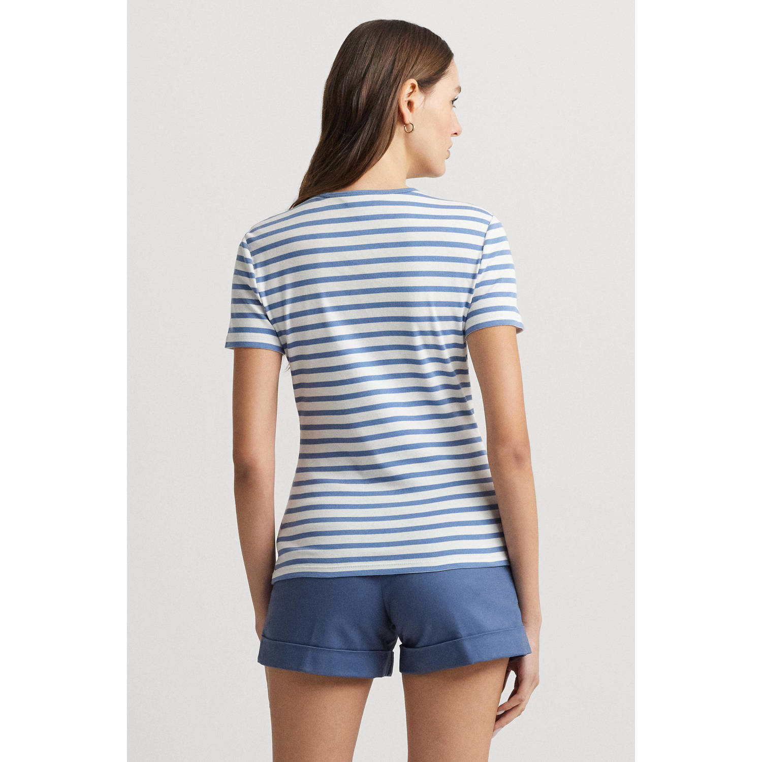 Lauren Ralph Lauren gestreept T-shirt lichtblauw
