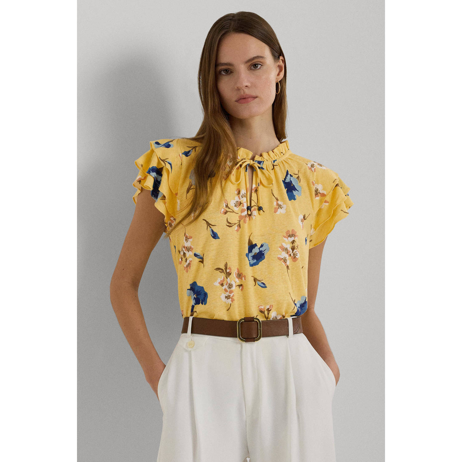 Lauren Ralph Lauren gebloemde top geel