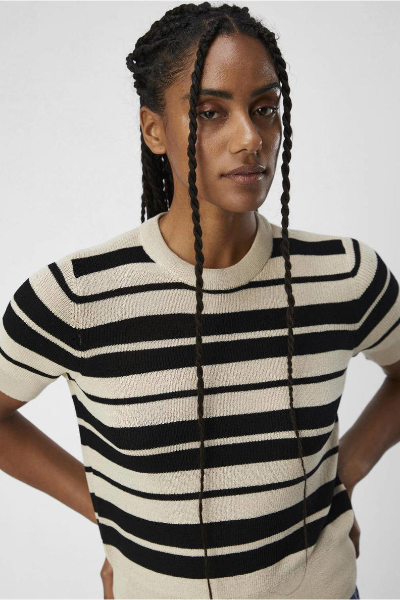 OBJECT gestreepte trui OBJKALYNA zwart/ crème | wehkamp